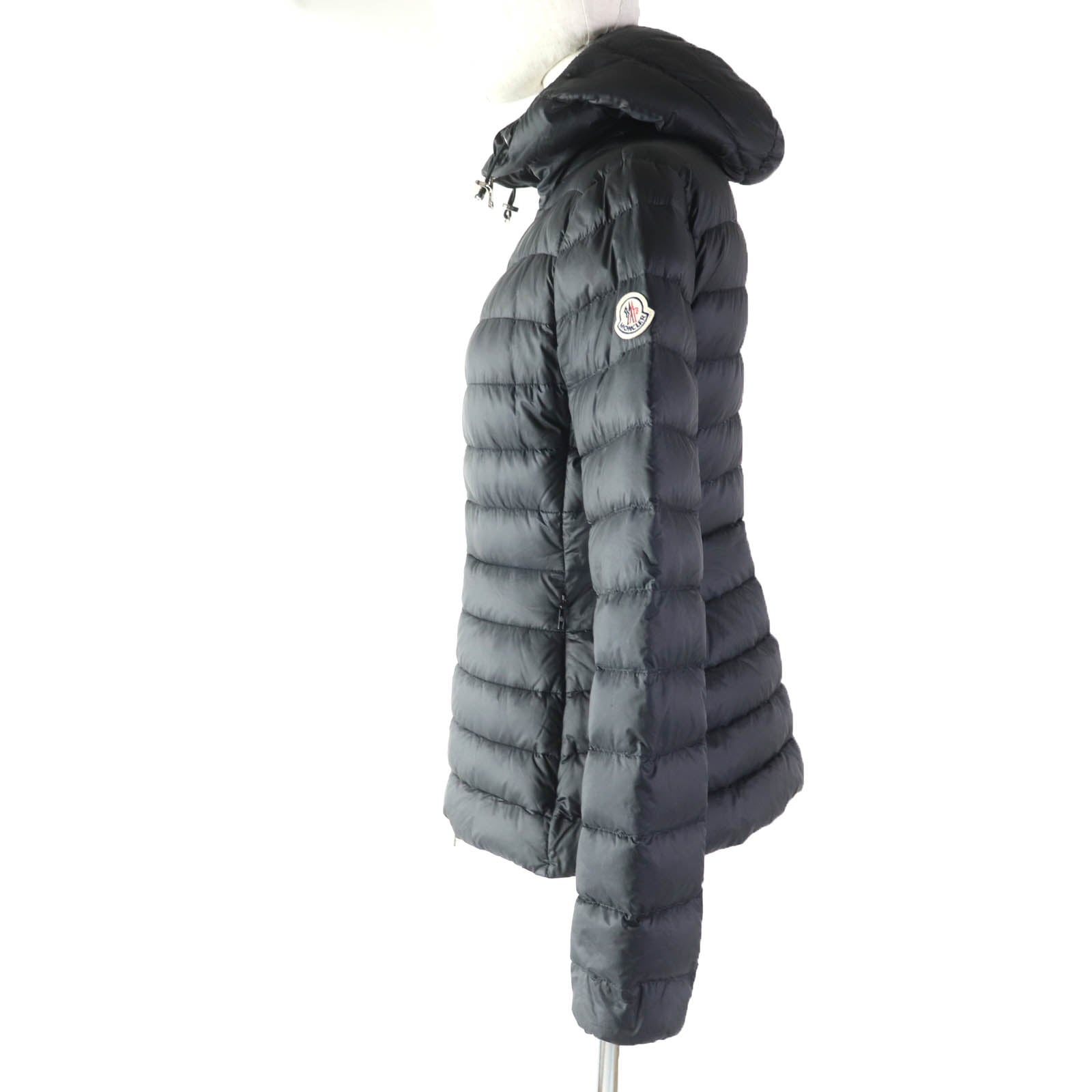 Moncler Nylon Amethyste Zip Up Down Jacket