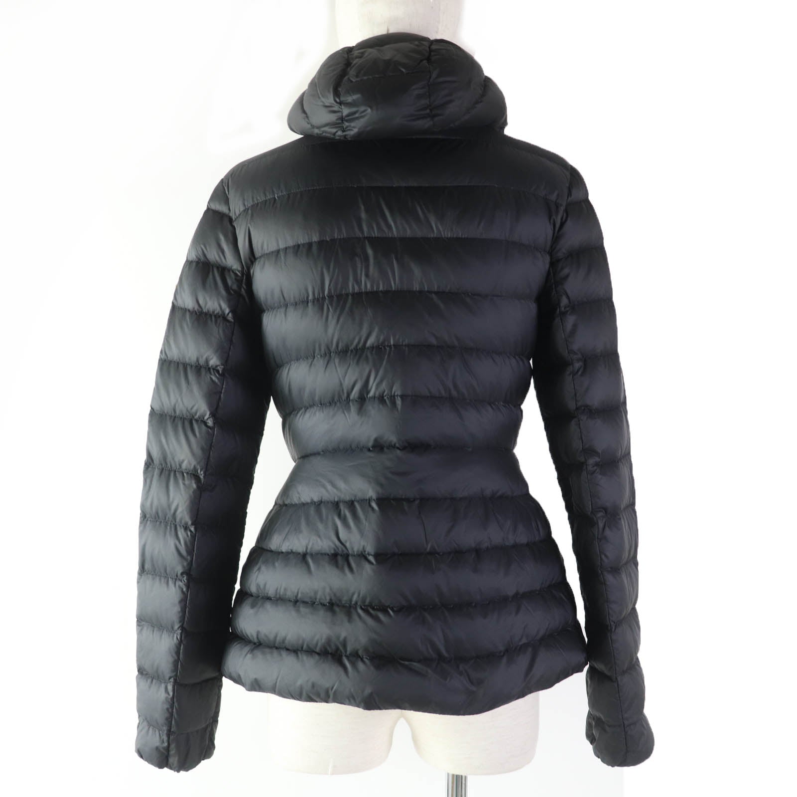 Moncler Nylon Amethyste Zip Up Down Jacket