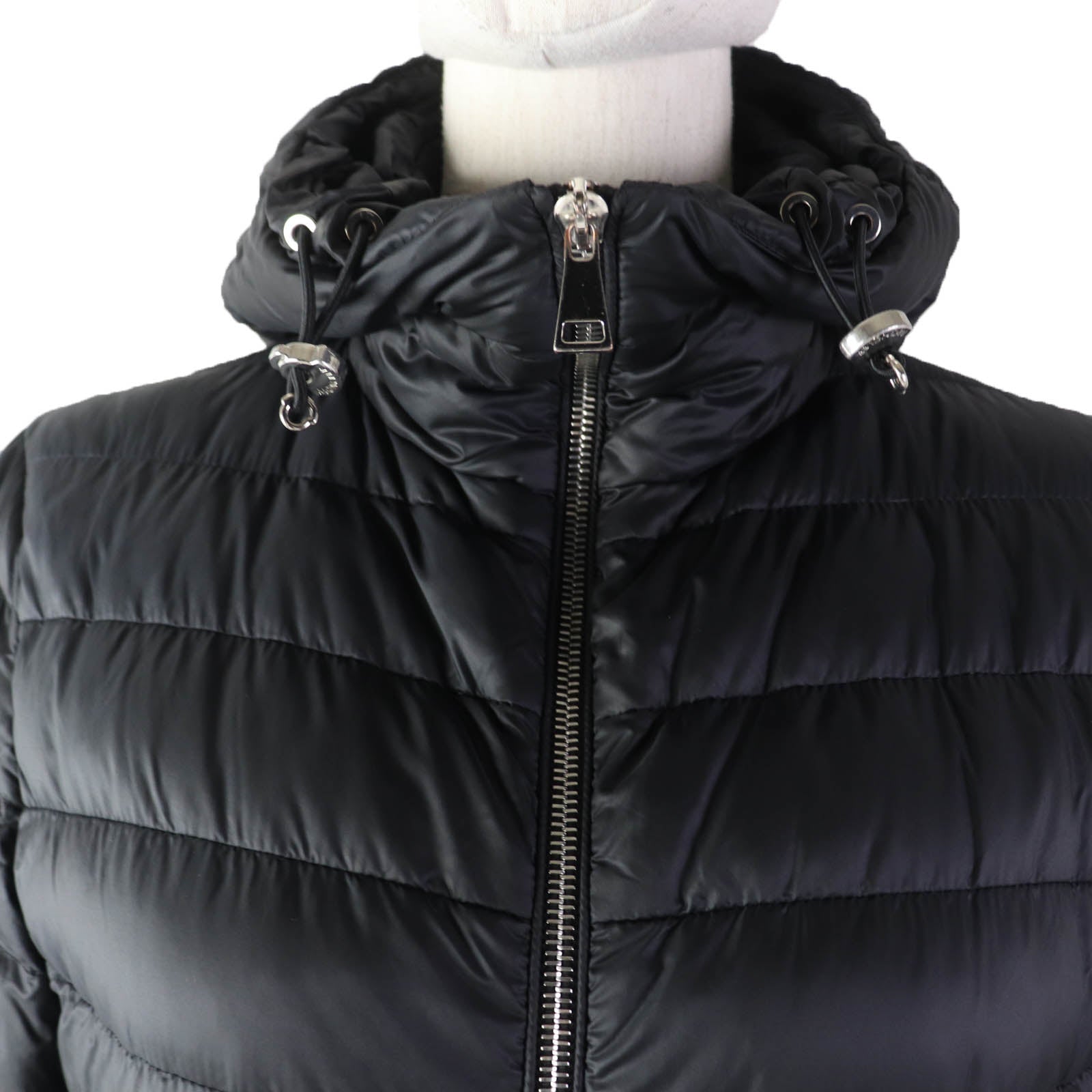 Moncler Nylon Amethyste Zip Up Down Jacket