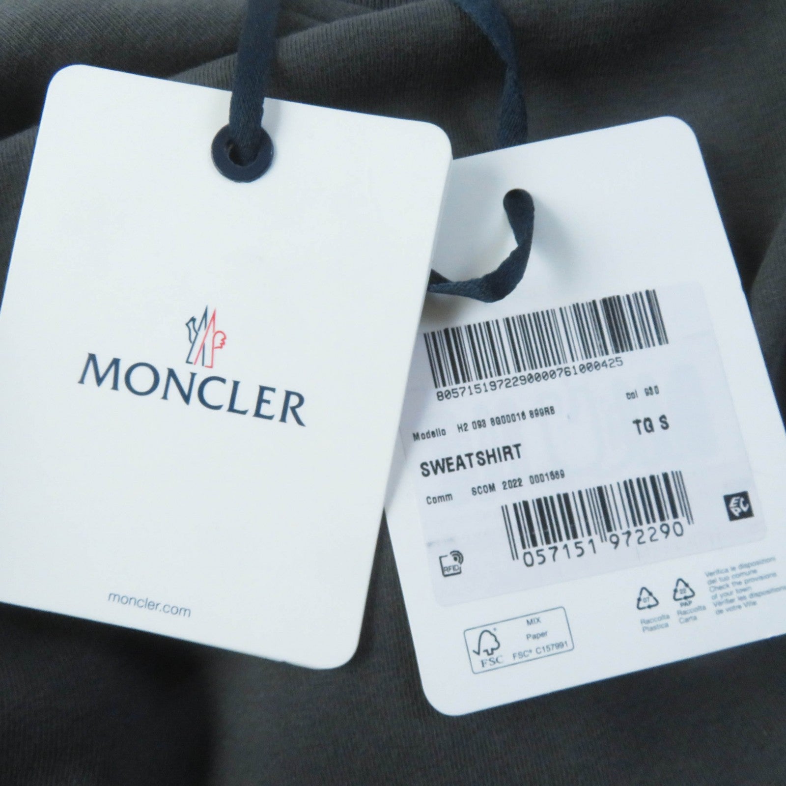 Moncler Logo Patch Sweatshirt Charcoal Gray S Women