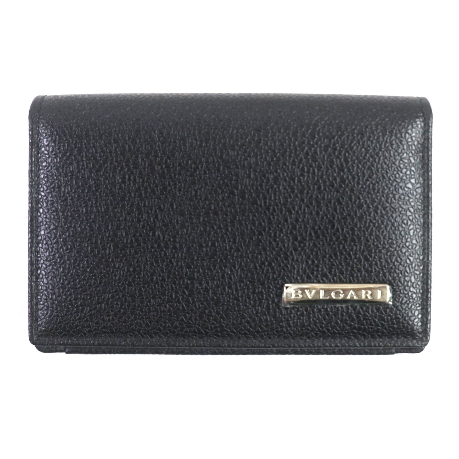 BVLGARI Leather Card Case Black