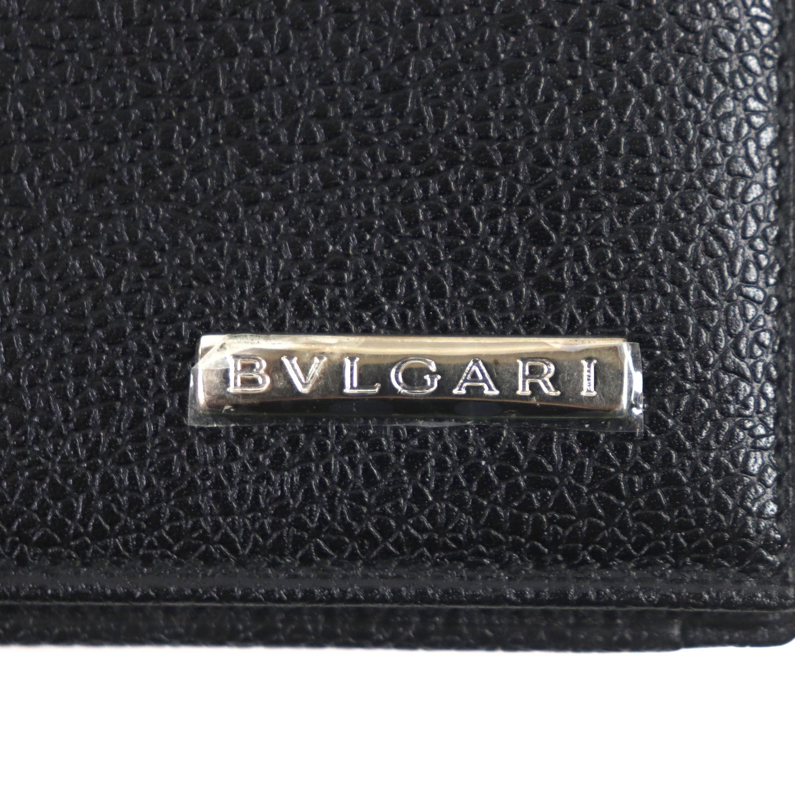 BVLGARI Leather Card Case Black