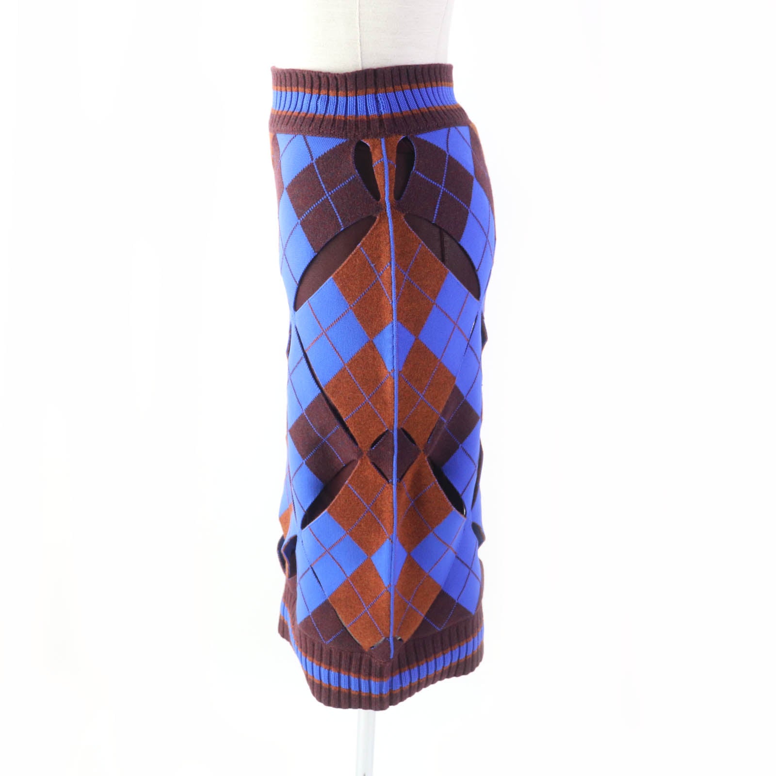 Burberry Argyle Knit Skirt Multicolor XS