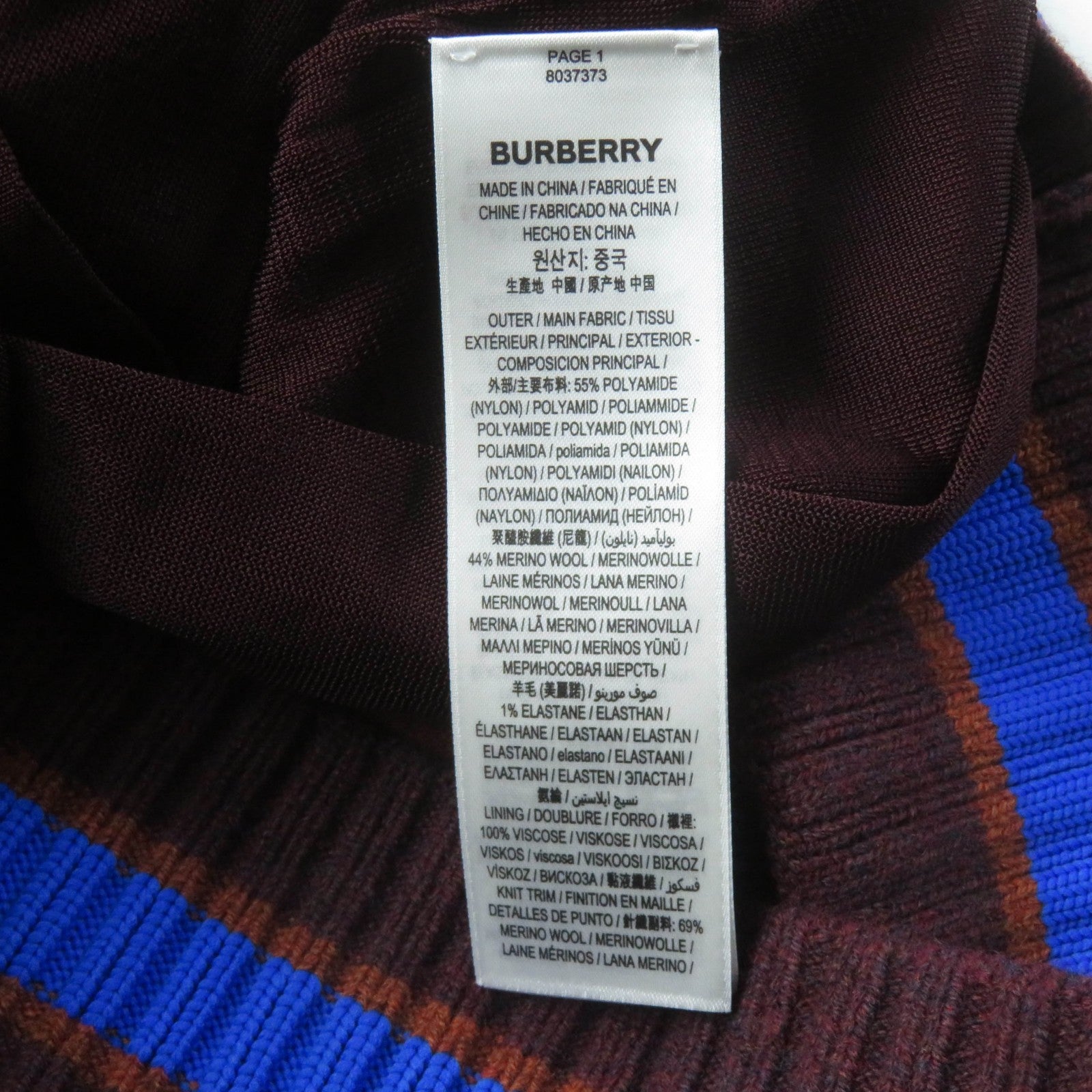 Burberry Argyle Knit Skirt Multicolor XS