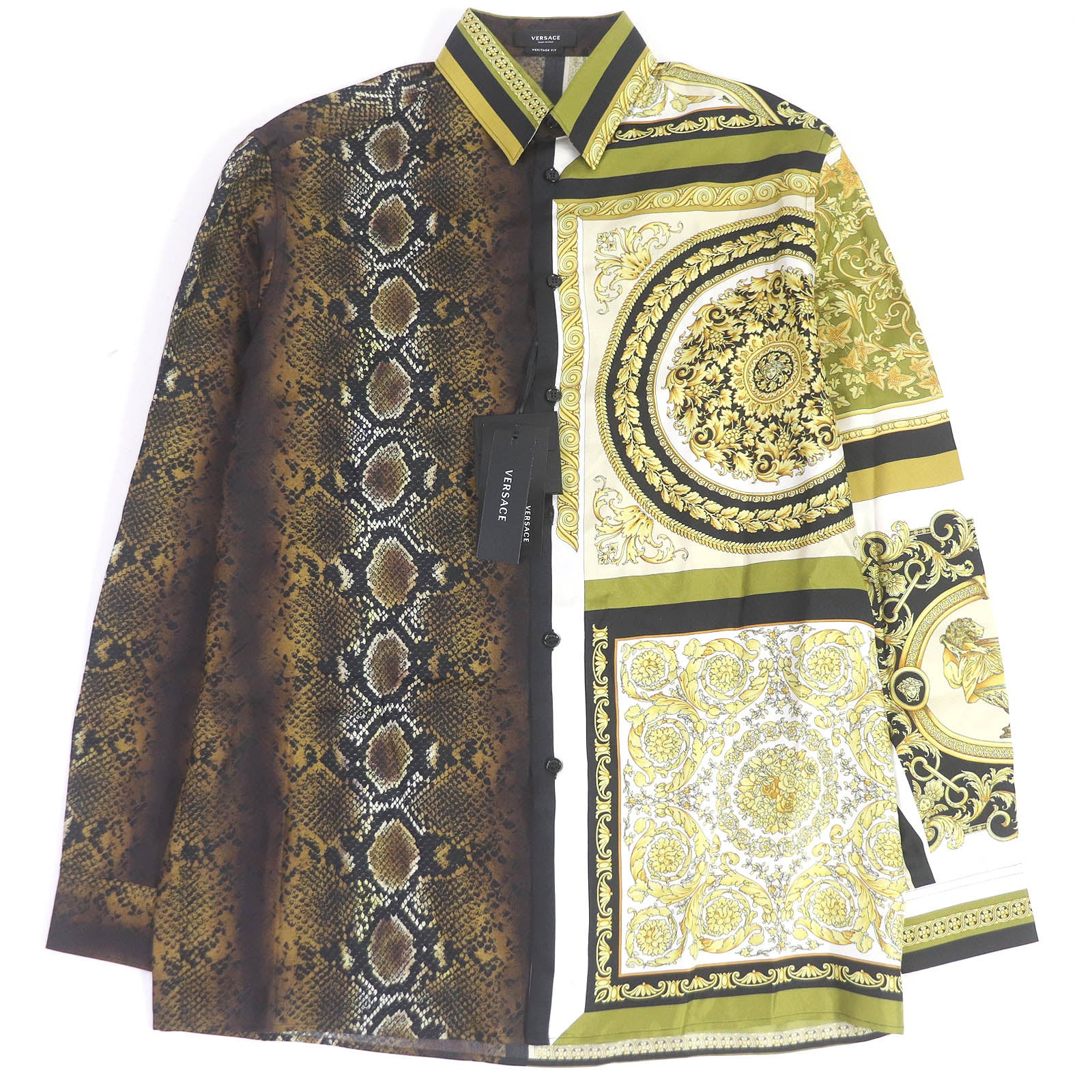 Versace Silk Baroque Medusa Python Shirt