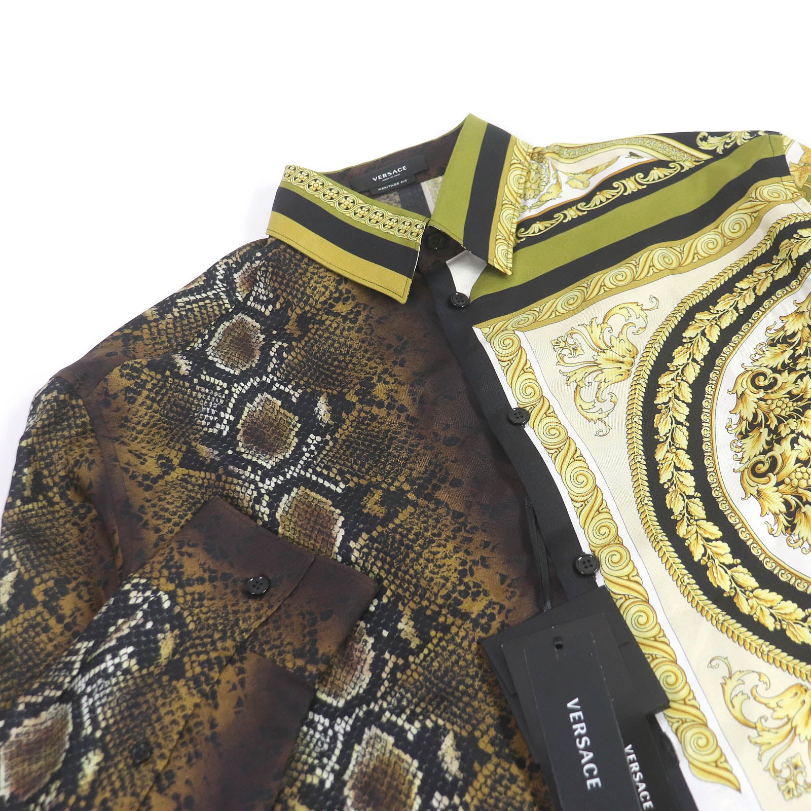 Versace Silk Baroque Medusa Python Shirt