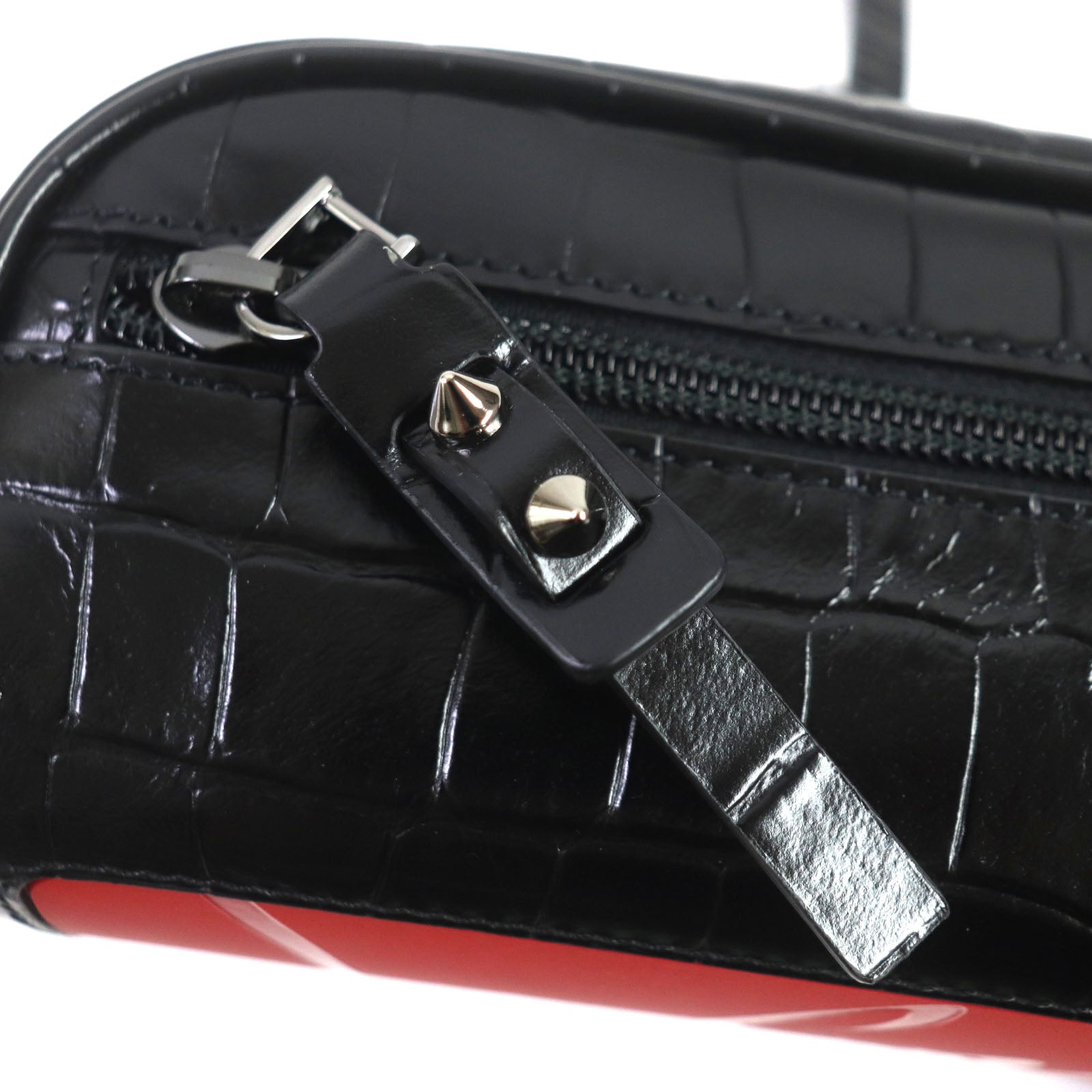 Christian Louboutin Crocodile Embossed Leather Crossbody Bag