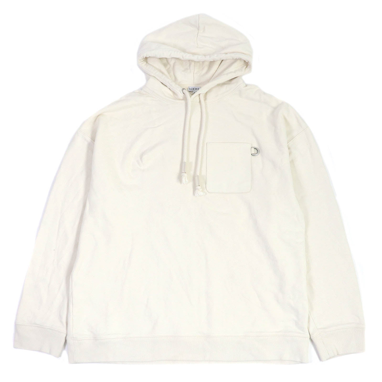 Loewe Anagram Leather Patch Hoodie Ivory L