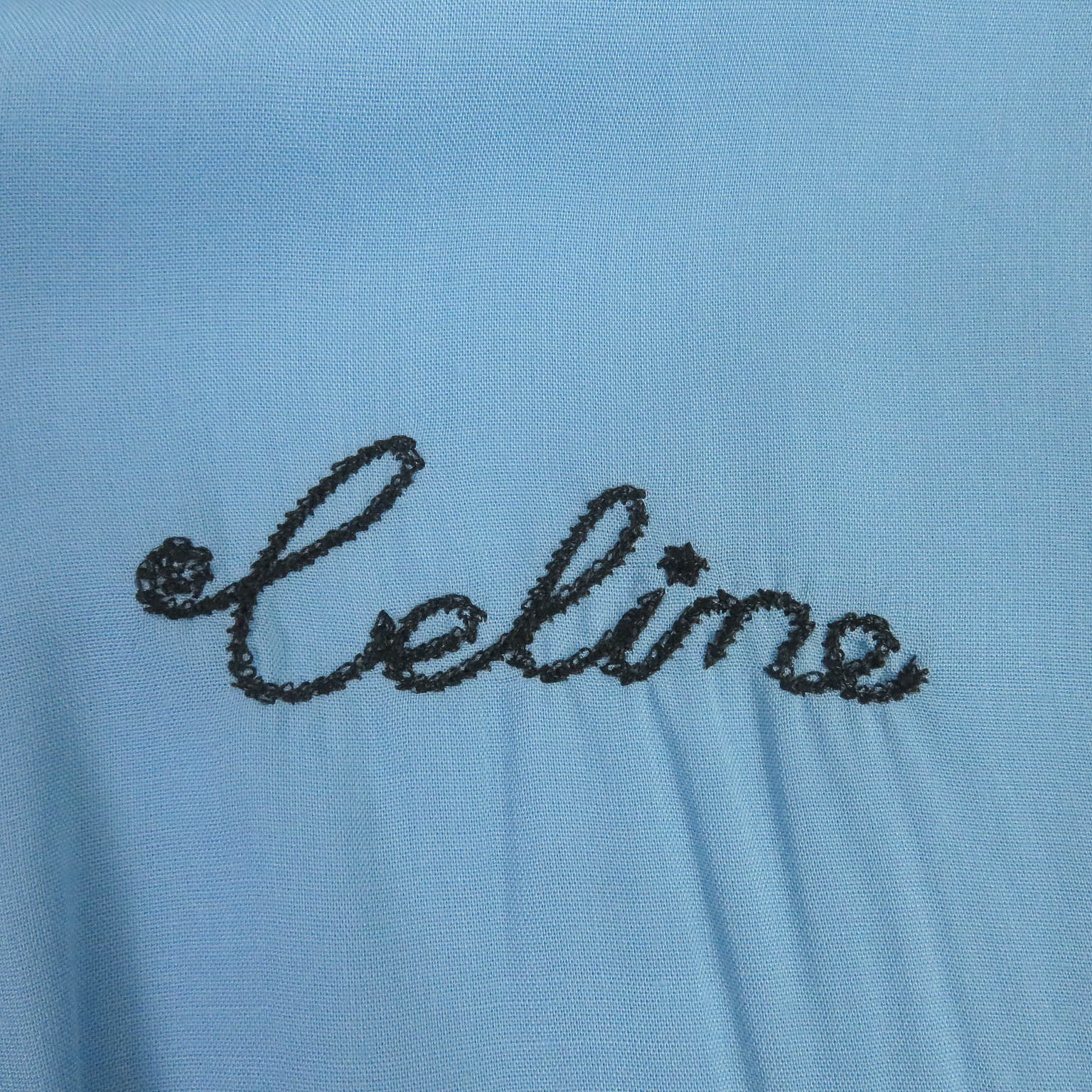 Celine Rayon Logo Embroidered Bowling Shirt