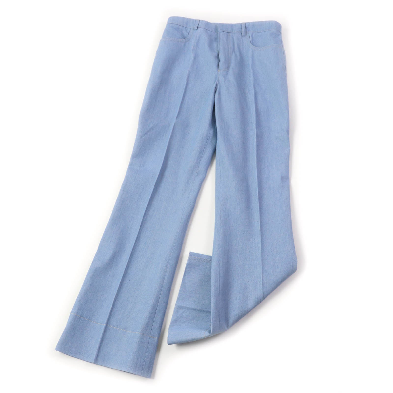 Saint Laurent Cotton Denim Pants Light Blue