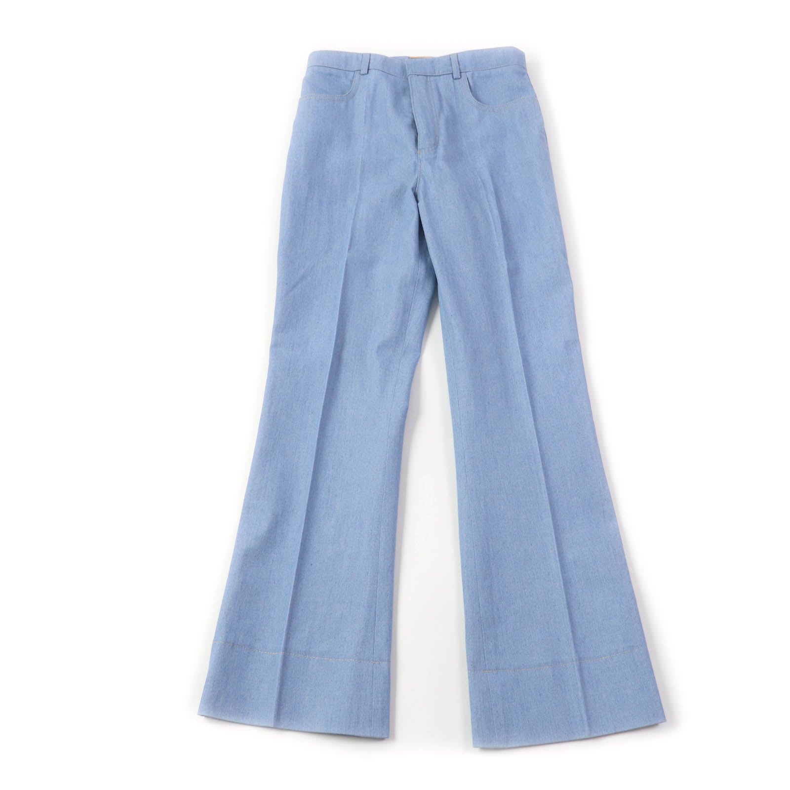 Saint Laurent Cotton Denim Pants Light Blue