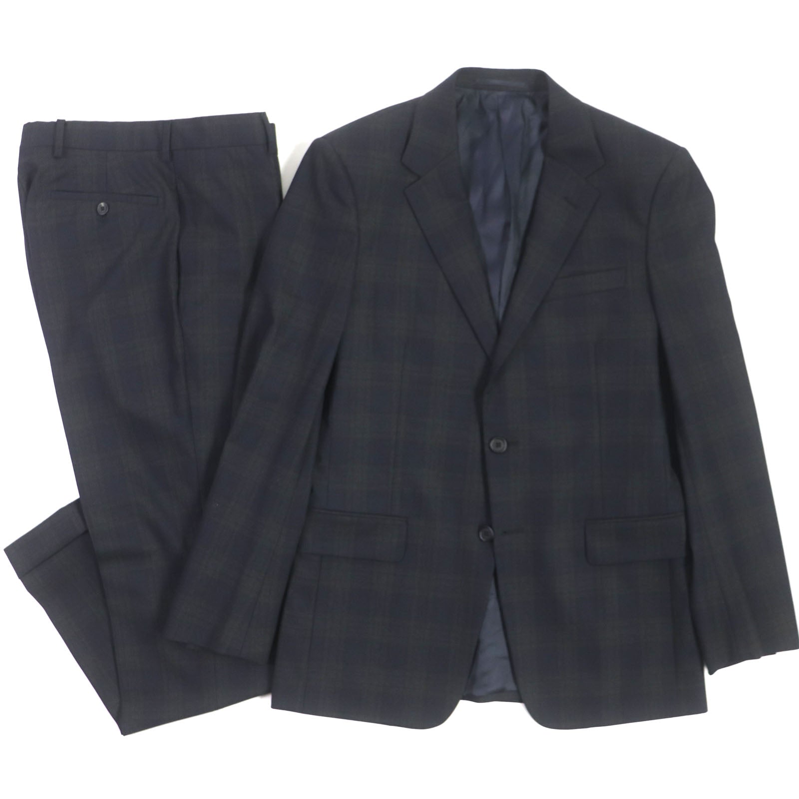 Prada Wool Check Pattern Suit Jacket and Pants