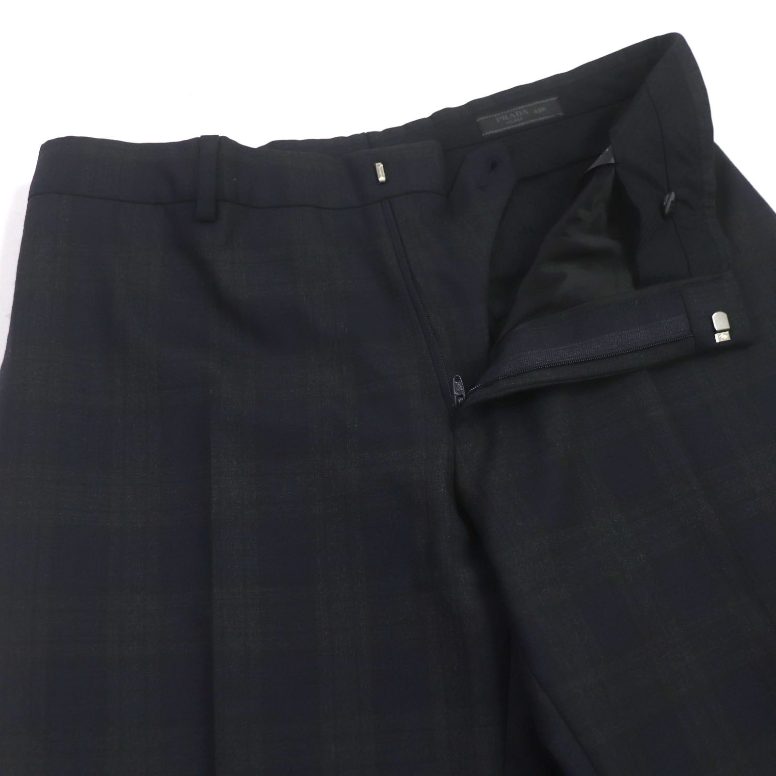 Prada Wool Check Pattern Suit Jacket and Pants