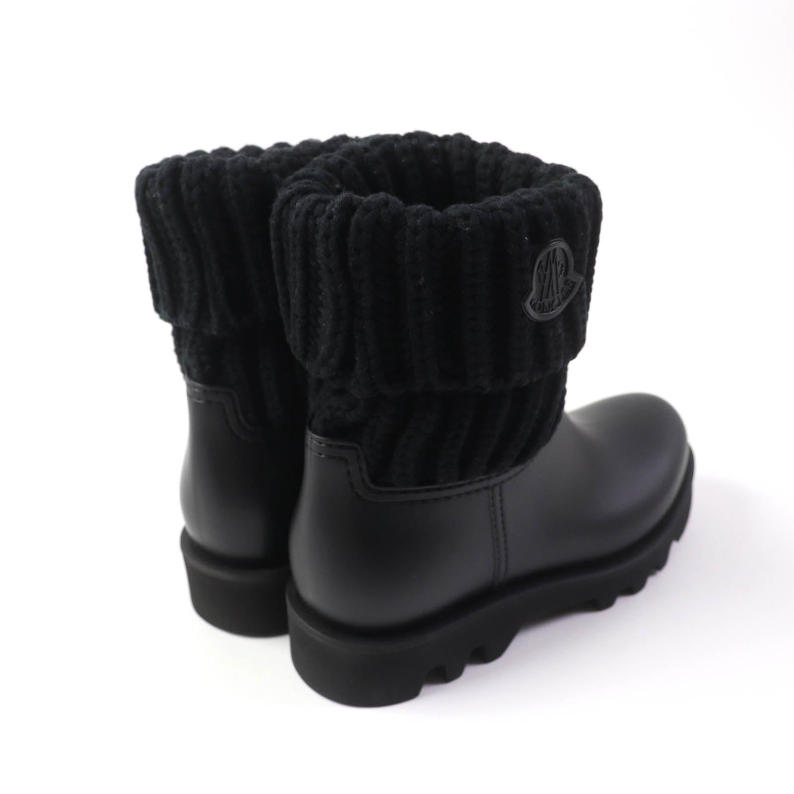 Moncler GINETTE Logo Rain Boots Black 37 Women