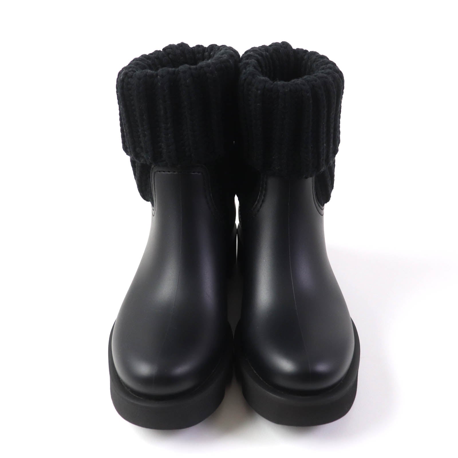 Moncler GINETTE Logo Rain Boots Black 37 Women