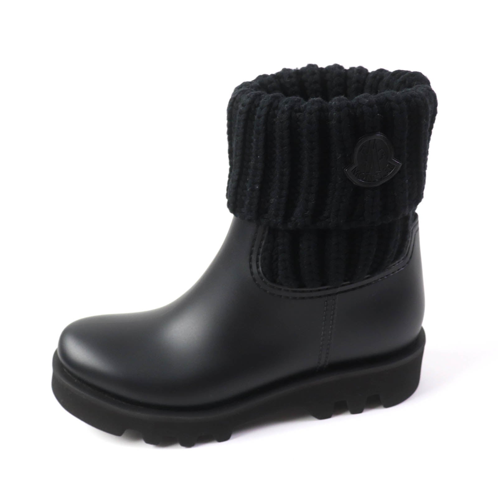 Moncler GINETTE Logo Rain Boots Black 37 Women