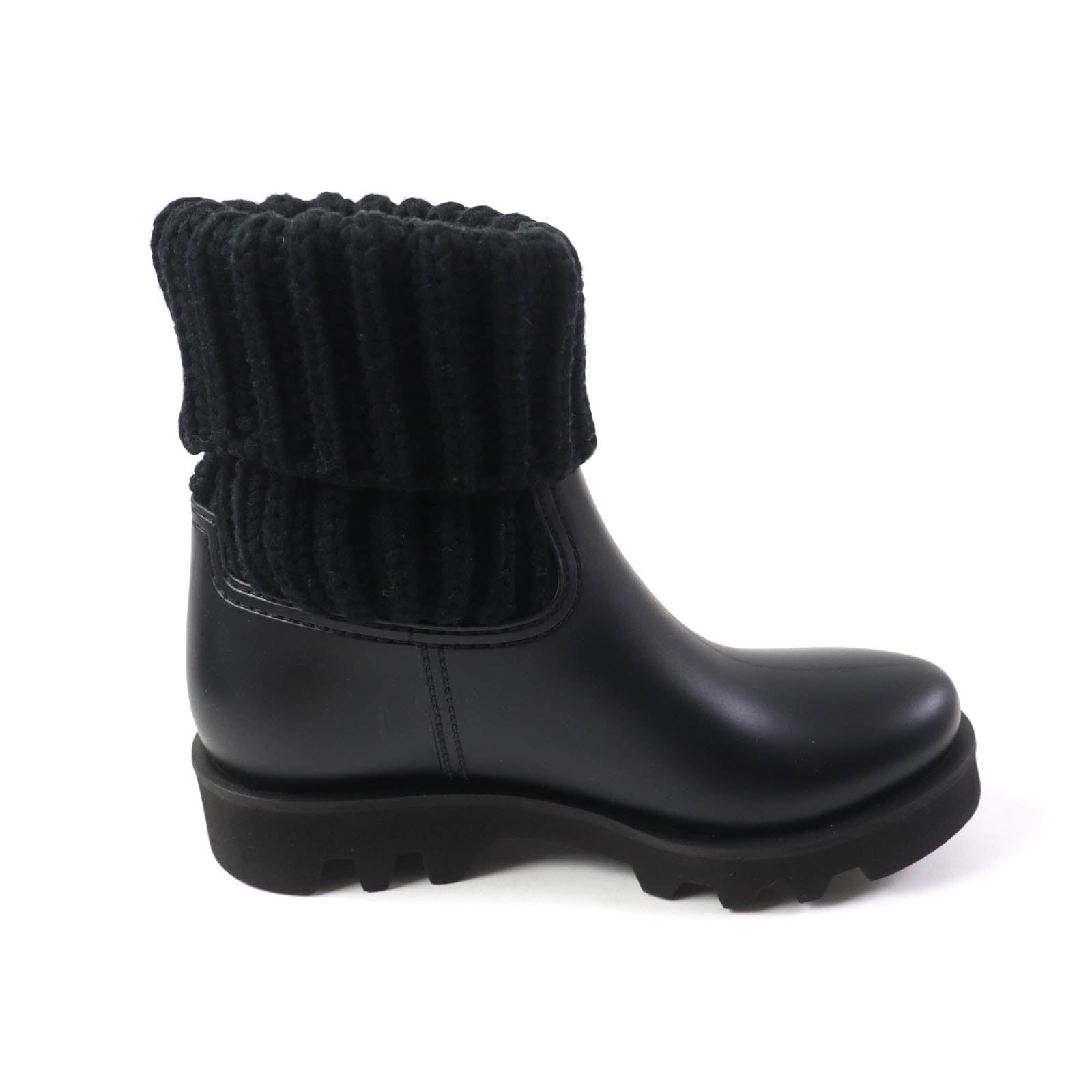 Moncler GINETTE Logo Rain Boots Black 37 Women