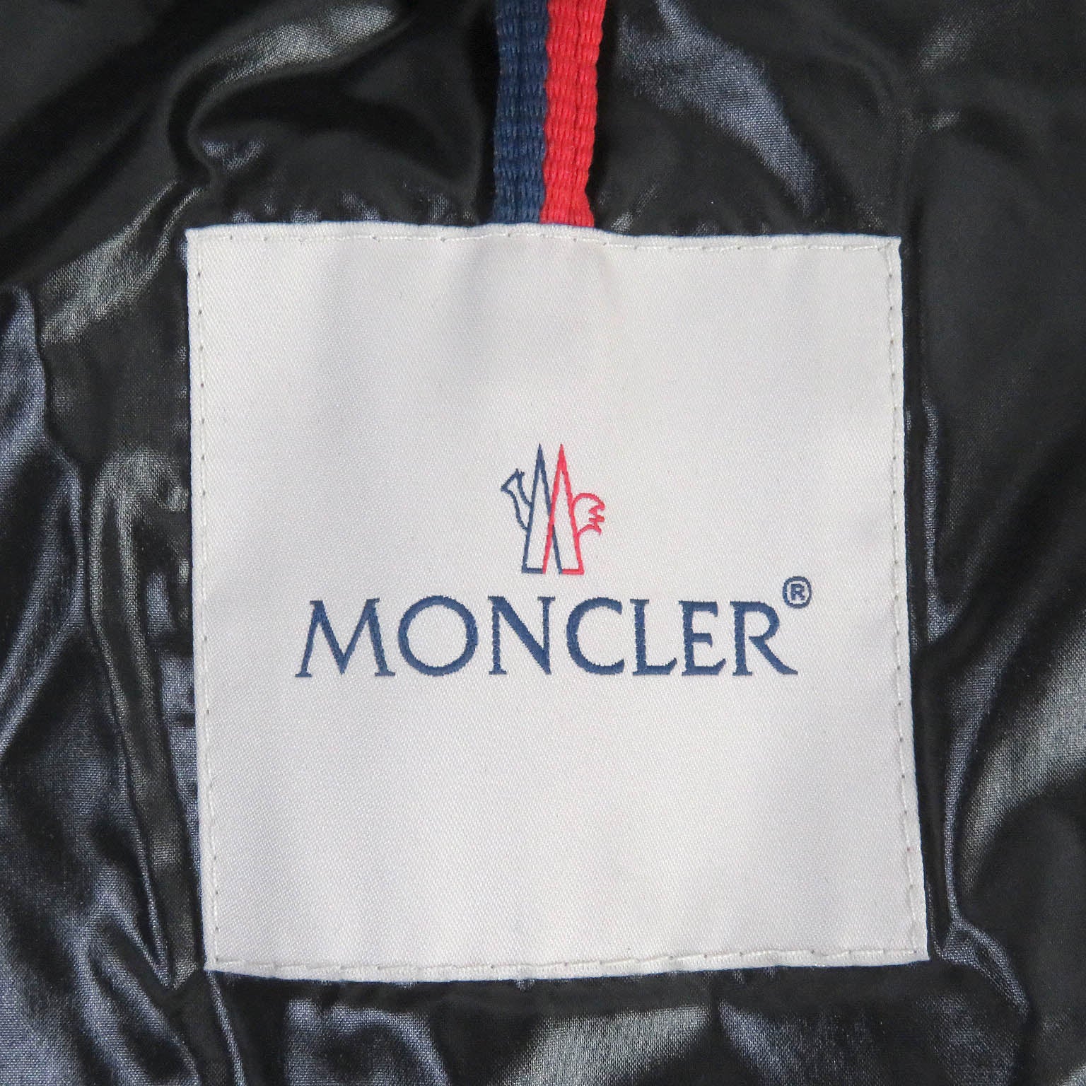 Moncler Lamb Leather Nylon Down Jacket Black