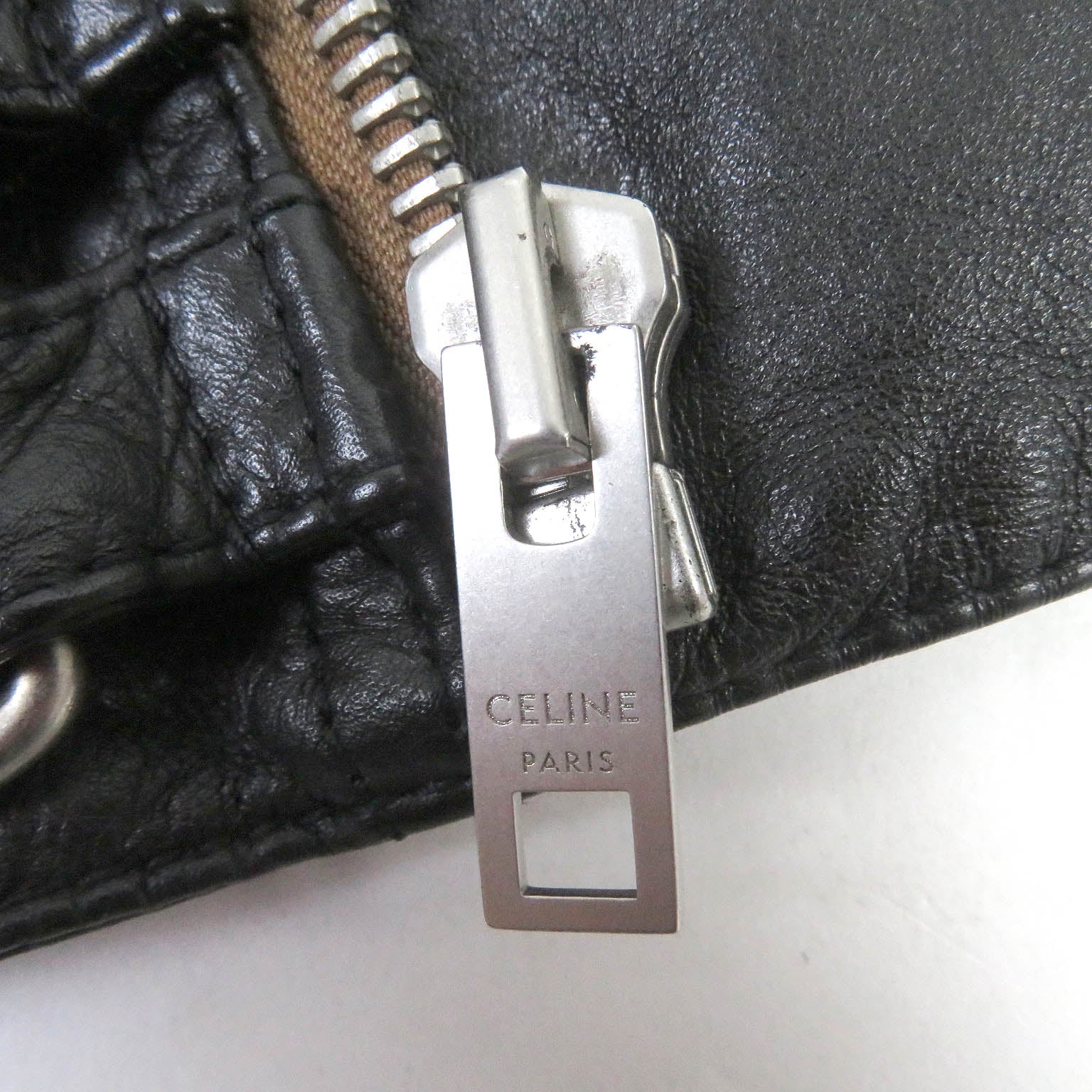 Celine Leather Jacket Double Breasted Riders Black