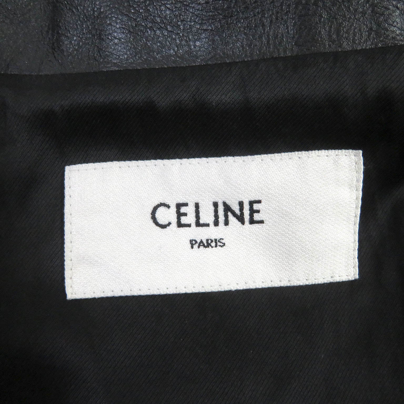 Celine Leather Jacket Double Breasted Riders Black