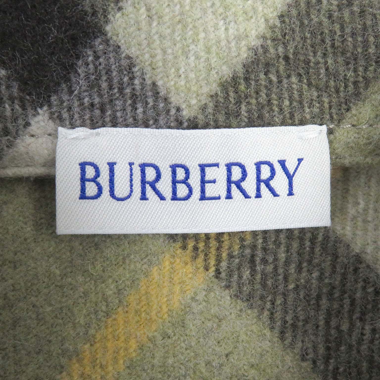 Burberry Wool Blend Check Overshirt Khaki S