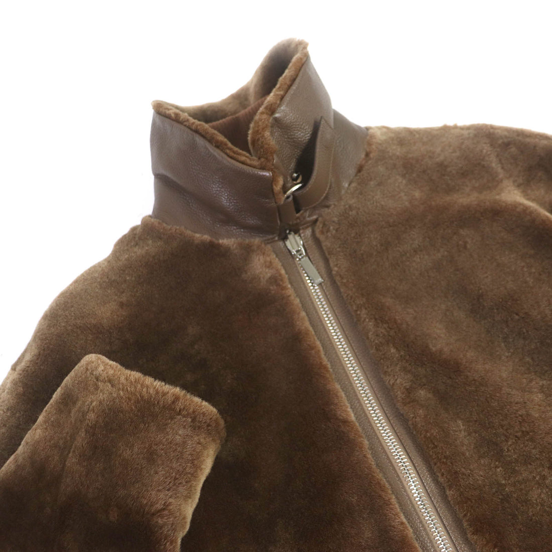 Dior Shearling Bomber Jacket Brown 52