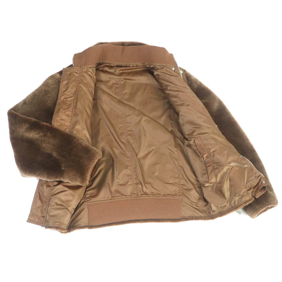 Dior Shearling Bomber Jacket Brown 52