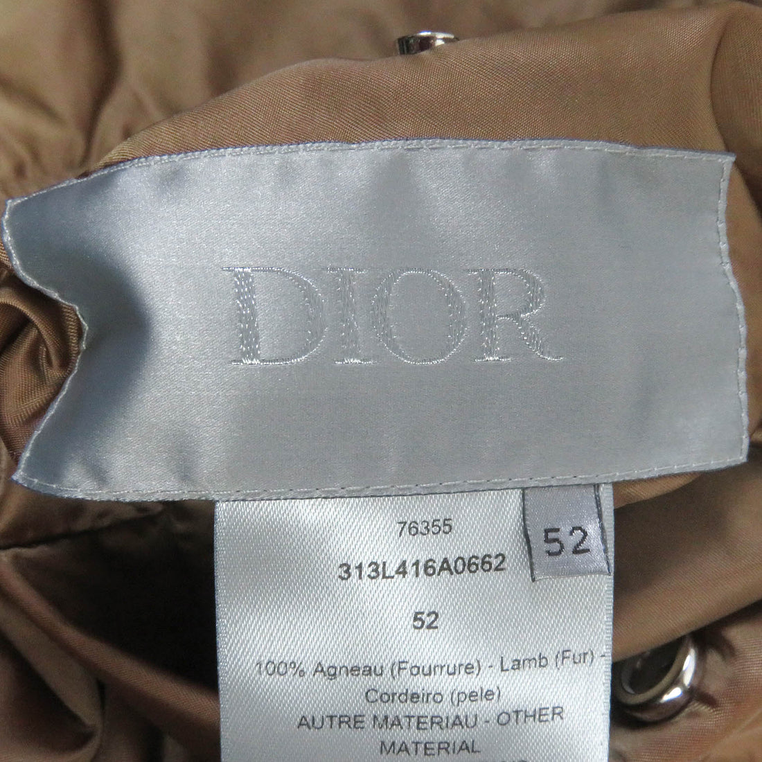 Dior Shearling Bomber Jacket Brown 52