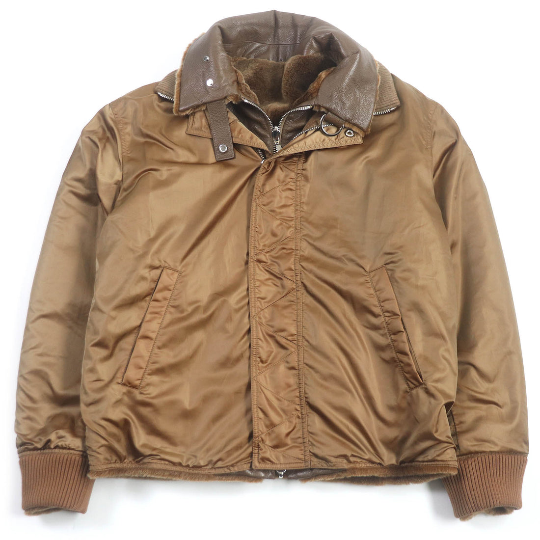 Dior Shearling Bomber Jacket Brown 52