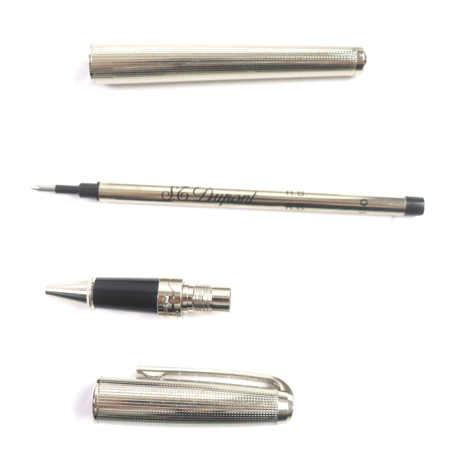 Dupont Olympio Rhinestone Ballpoint Pen Silver