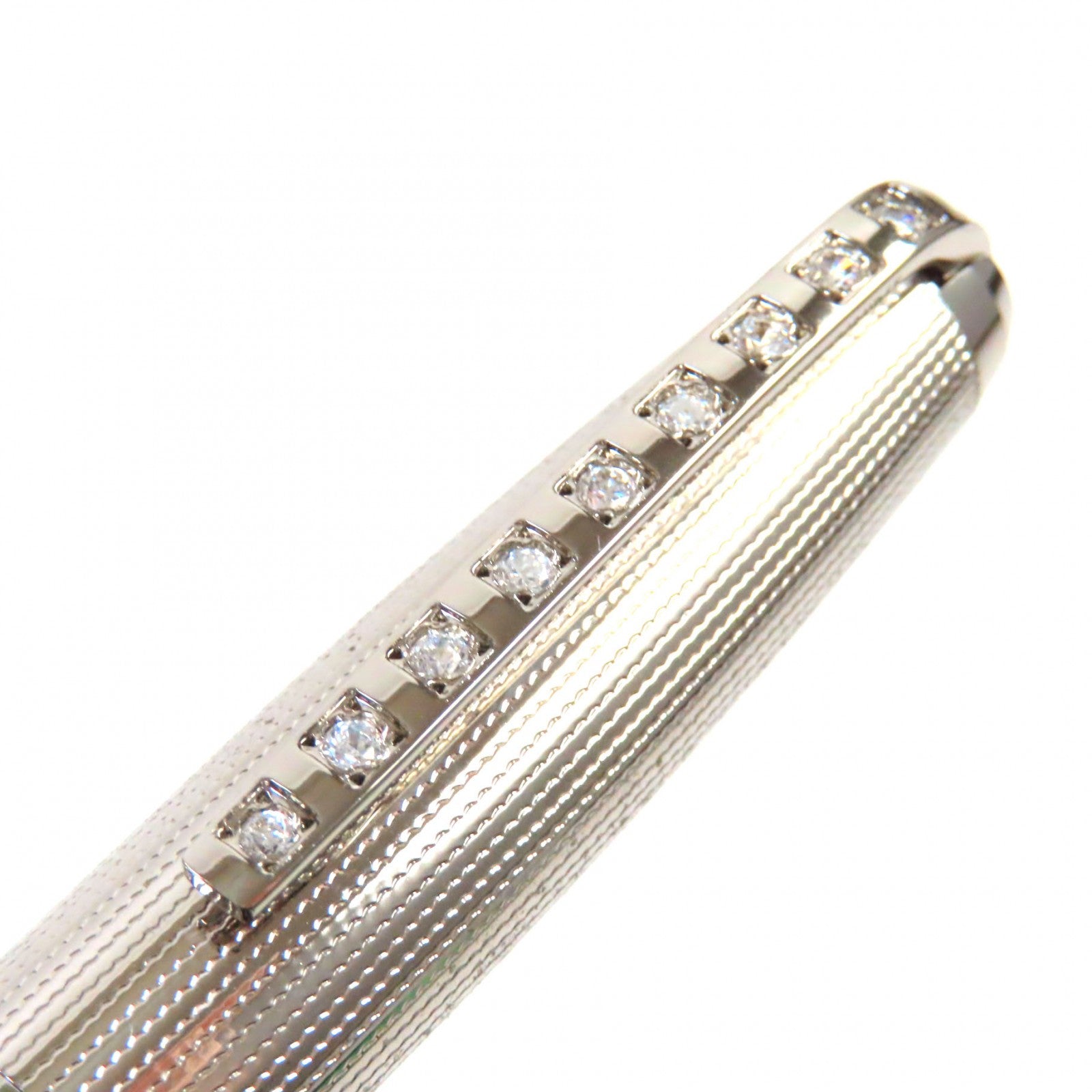 Dupont Olympio Rhinestone Ballpoint Pen Silver