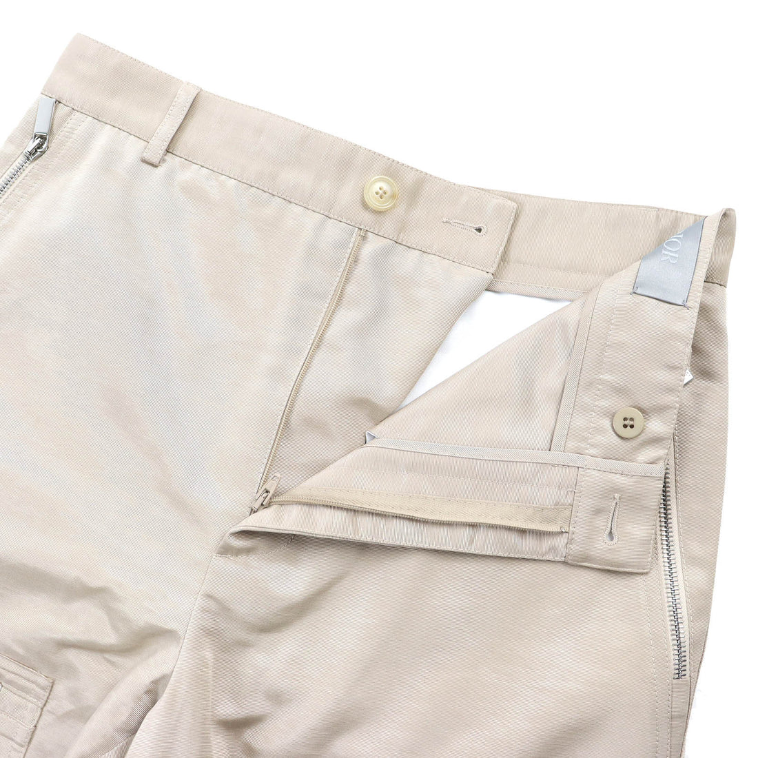 Dior Satin Zip Cargo Pants Beige 44