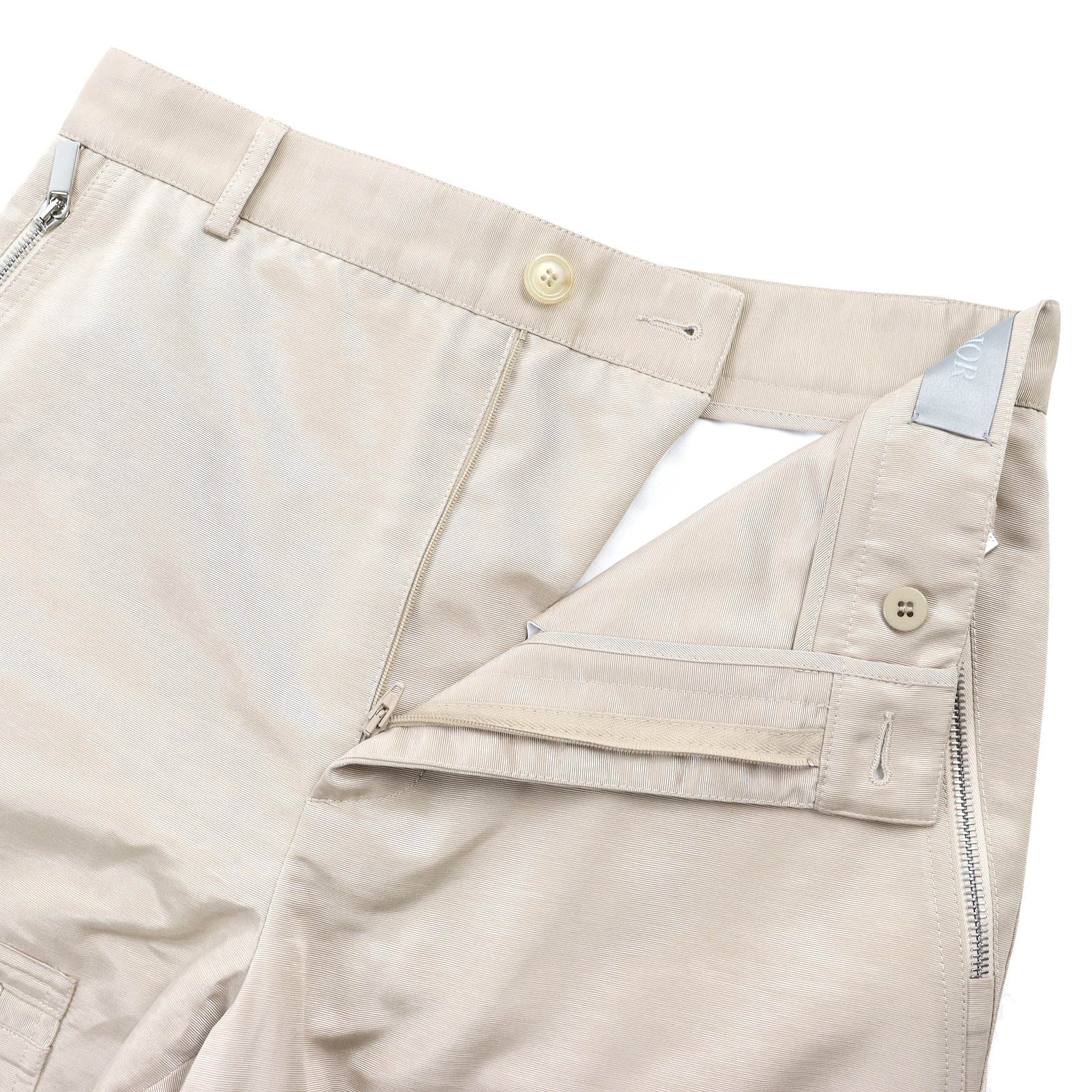 Dior Satin Zip Cargo Pants Beige 44