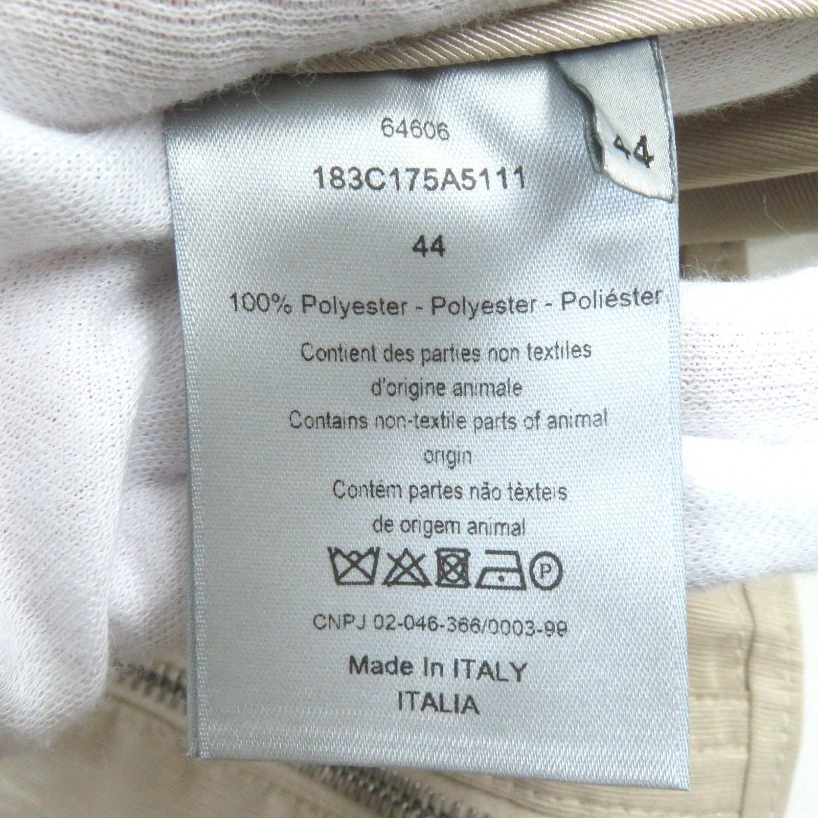 Dior Satin Zip Cargo Pants Beige 44