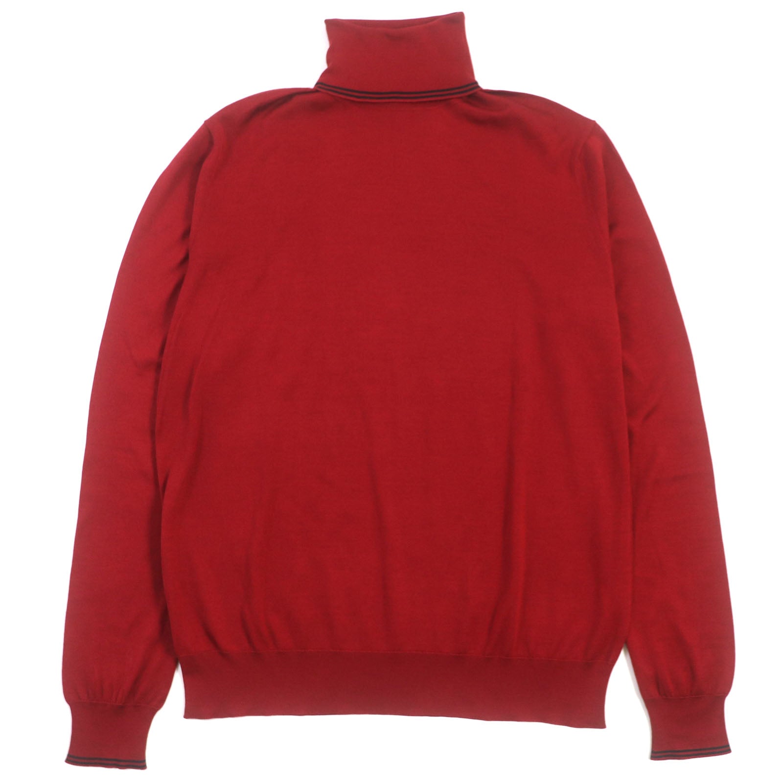 HERMES Silk Turtleneck Sweater Red L