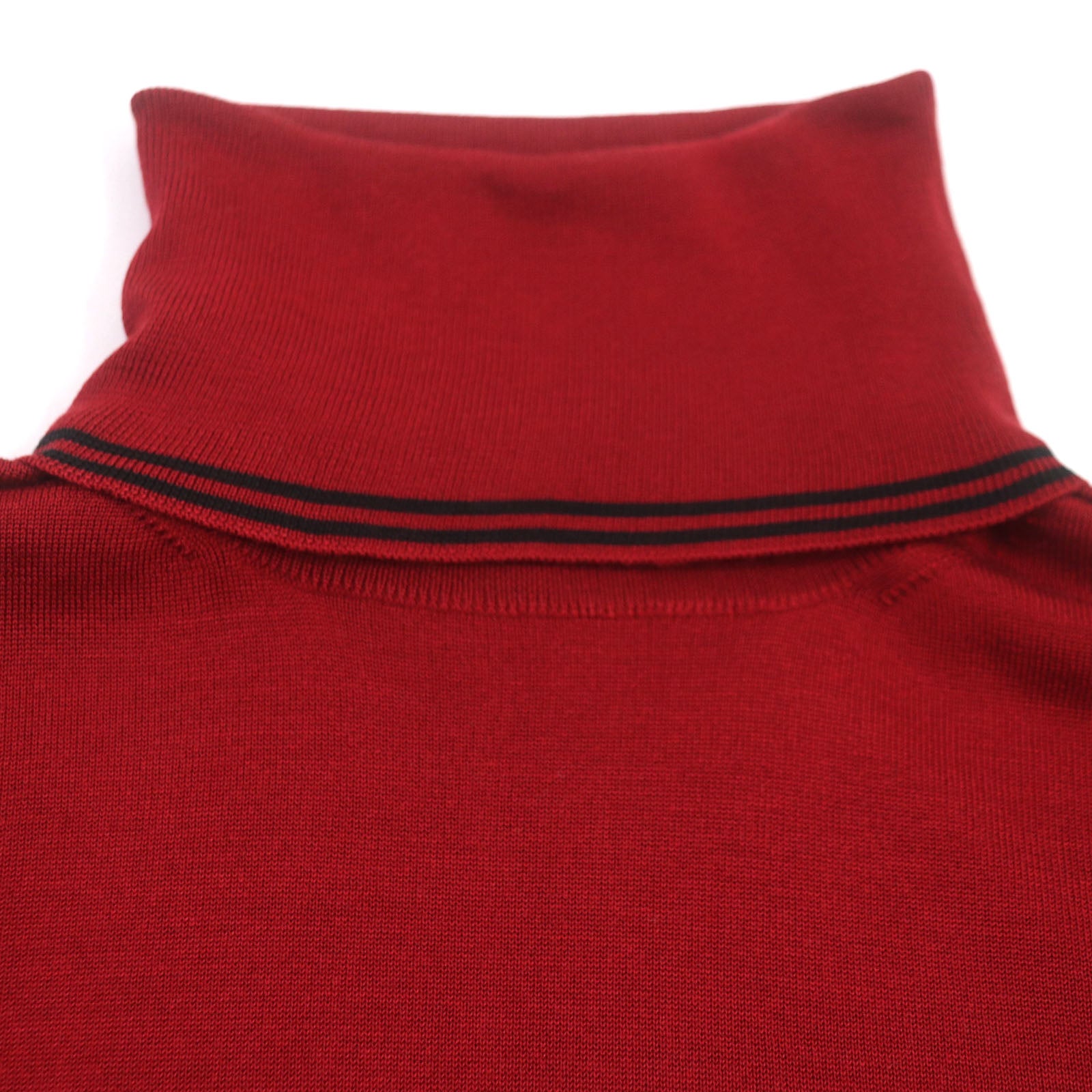 HERMES Silk Turtleneck Sweater Red L