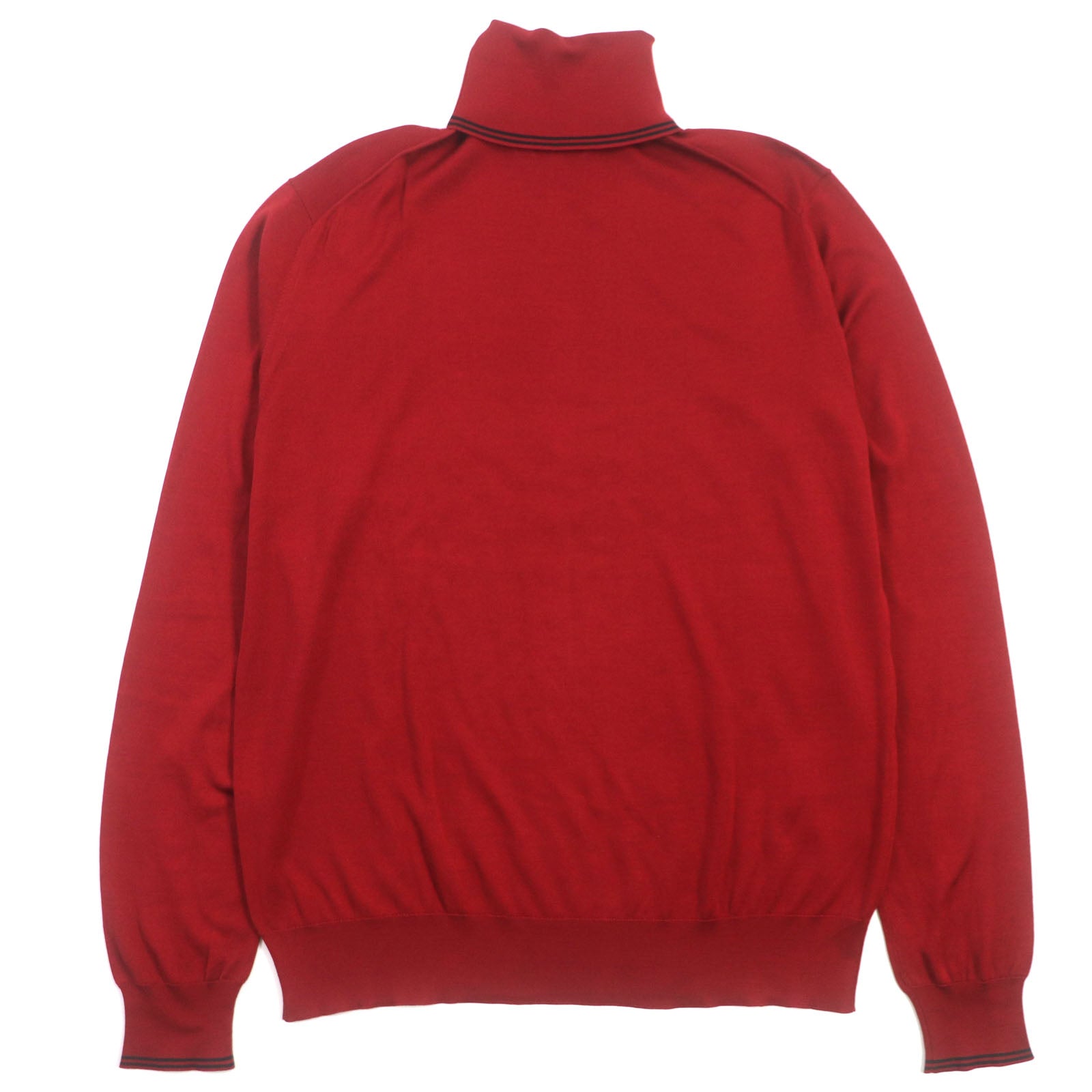 HERMES Silk Turtleneck Sweater Red L