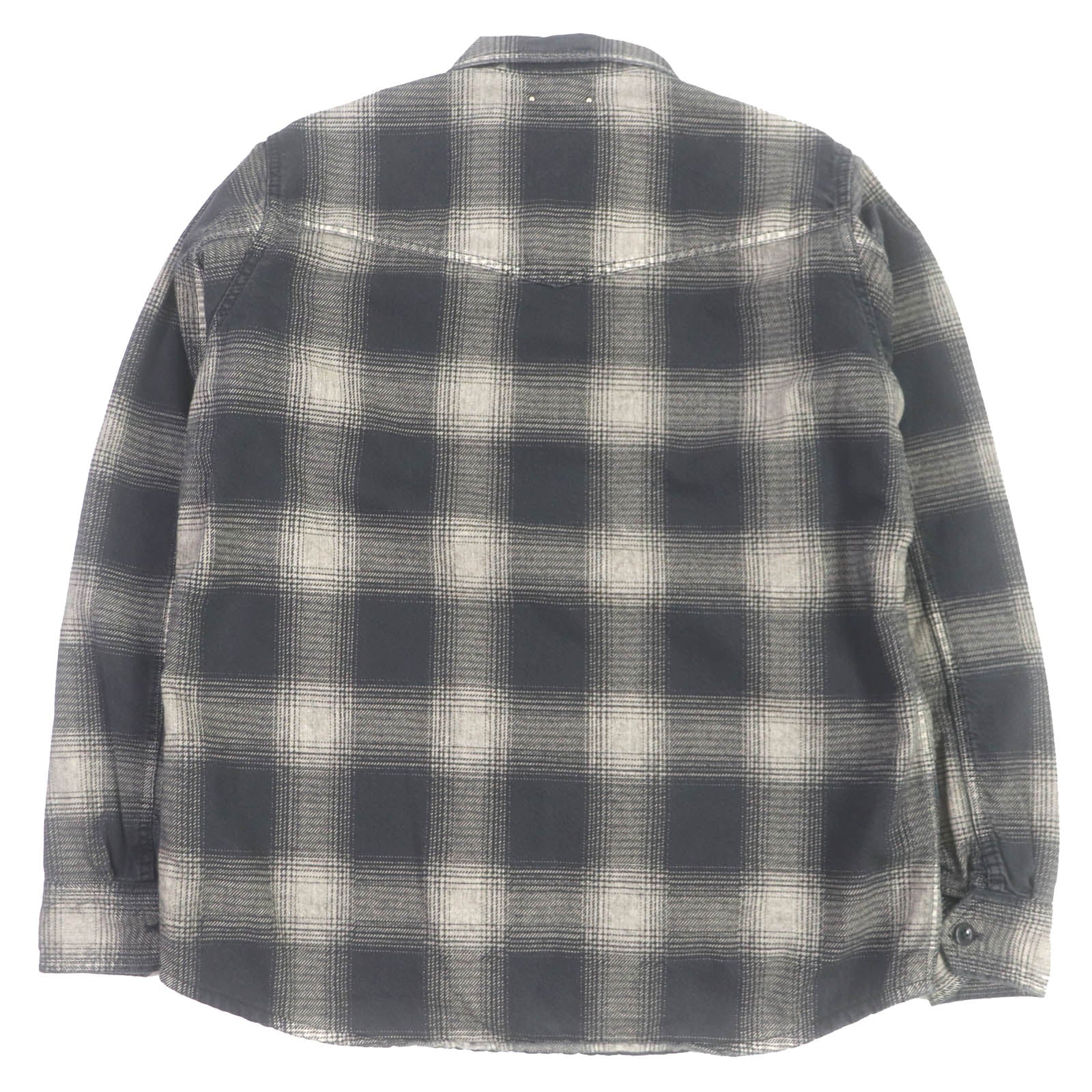 MINEDENIM Check Quiltriner Shirt Black Beige