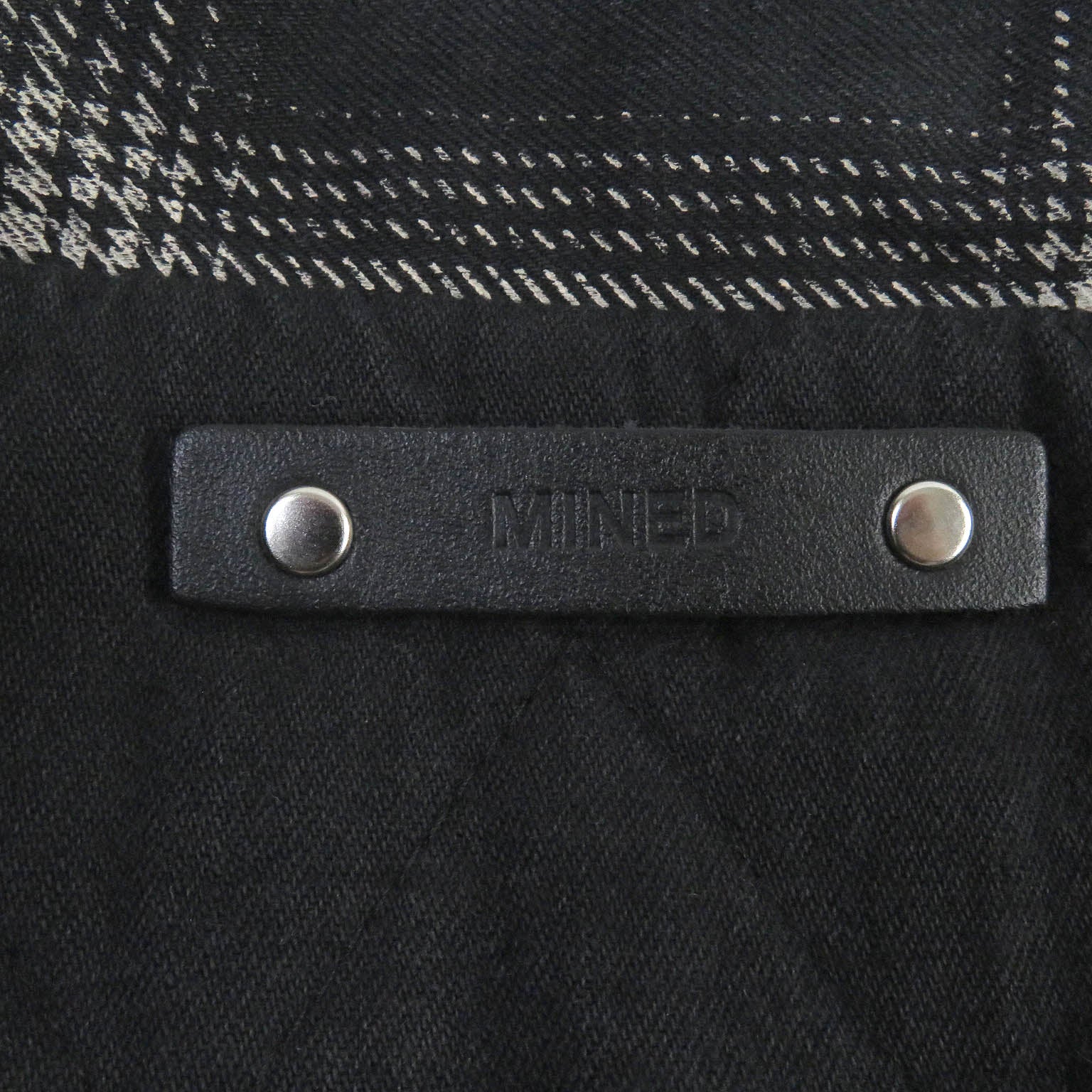 MINEDENIM Check Quiltriner Shirt Black Beige