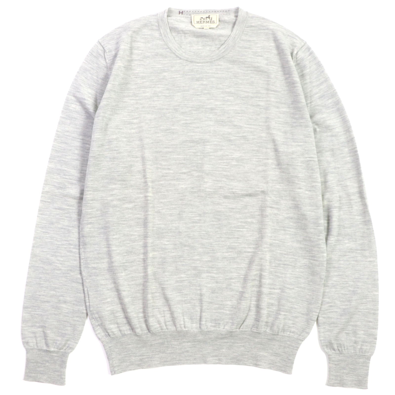 HERMES Wool H Logo Crew Neck Sweater L