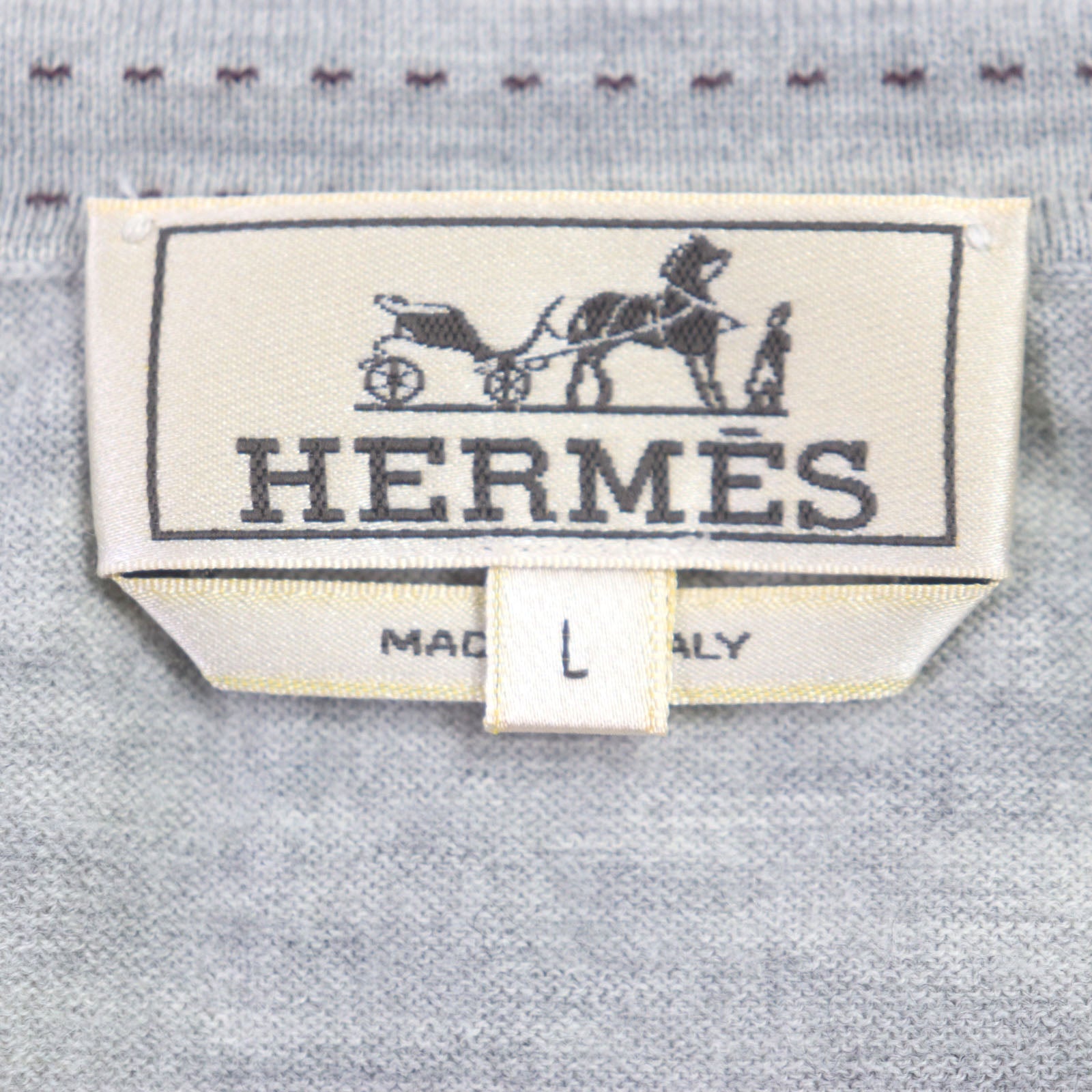 HERMES Wool H Logo Crew Neck Sweater L