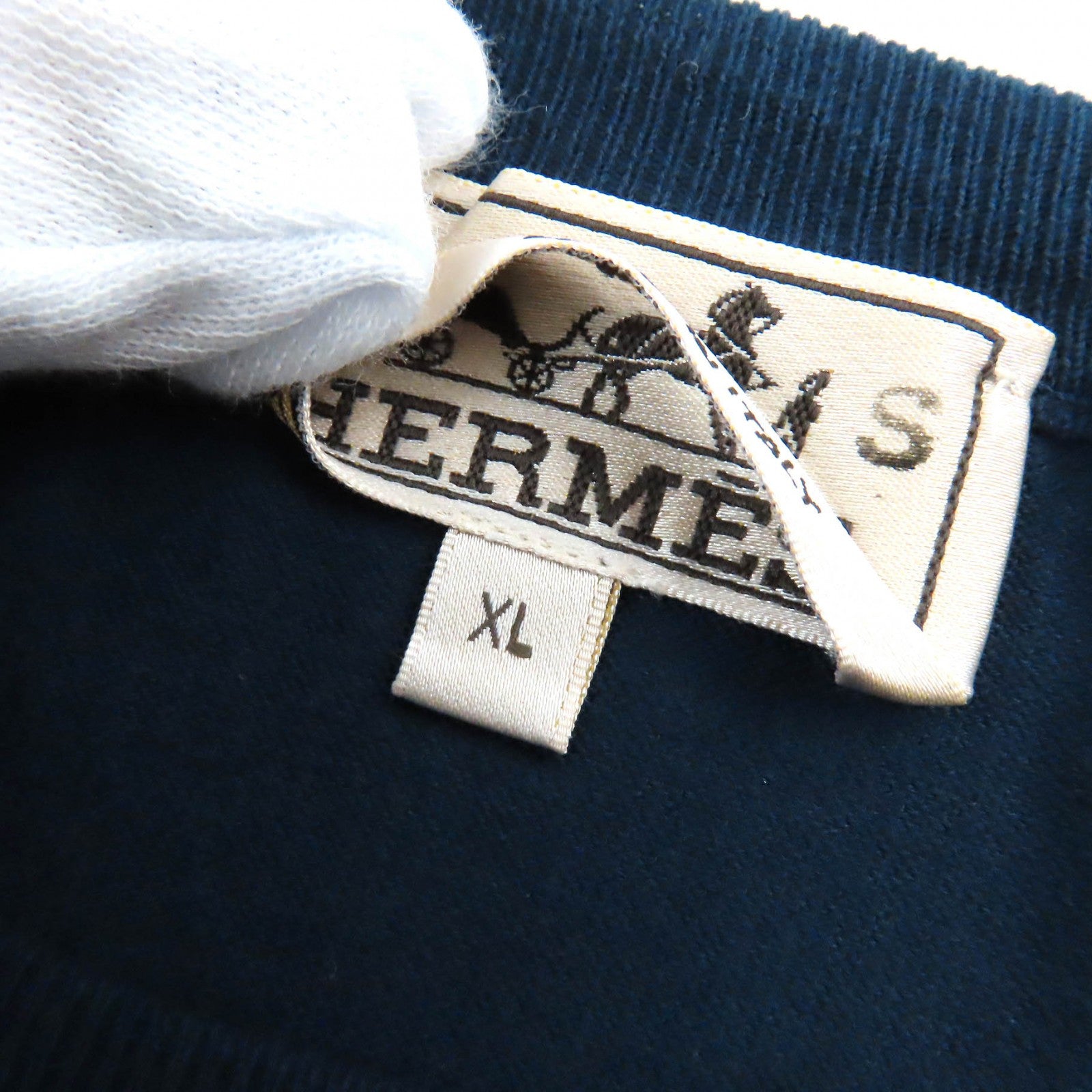 HERMES Cotton Crew Neck Long Sleeve Knit XL