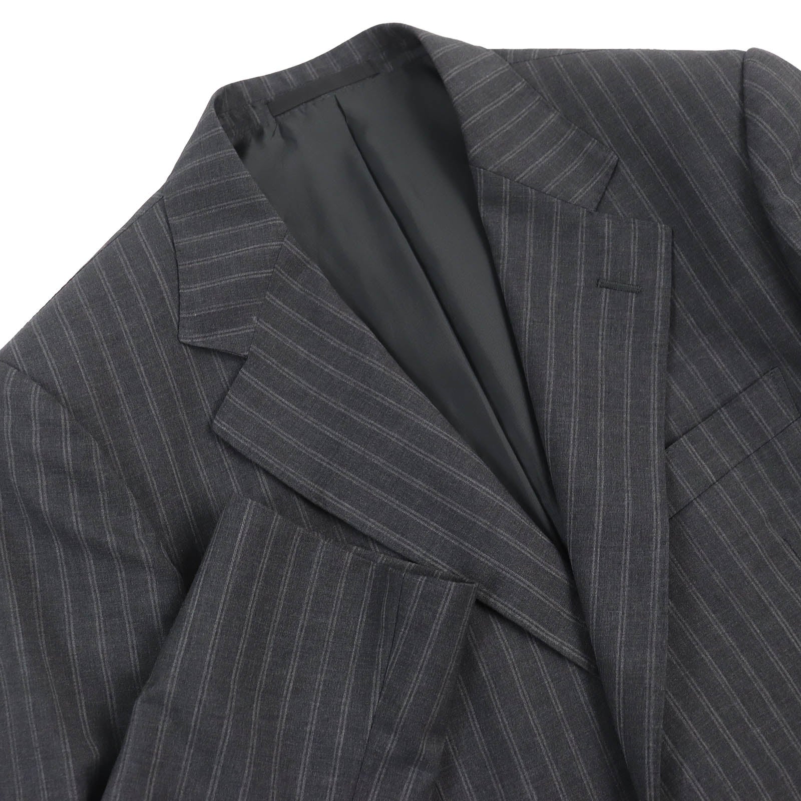 GUCCI Wool Mohair Stripe Suit Dark Gray 48