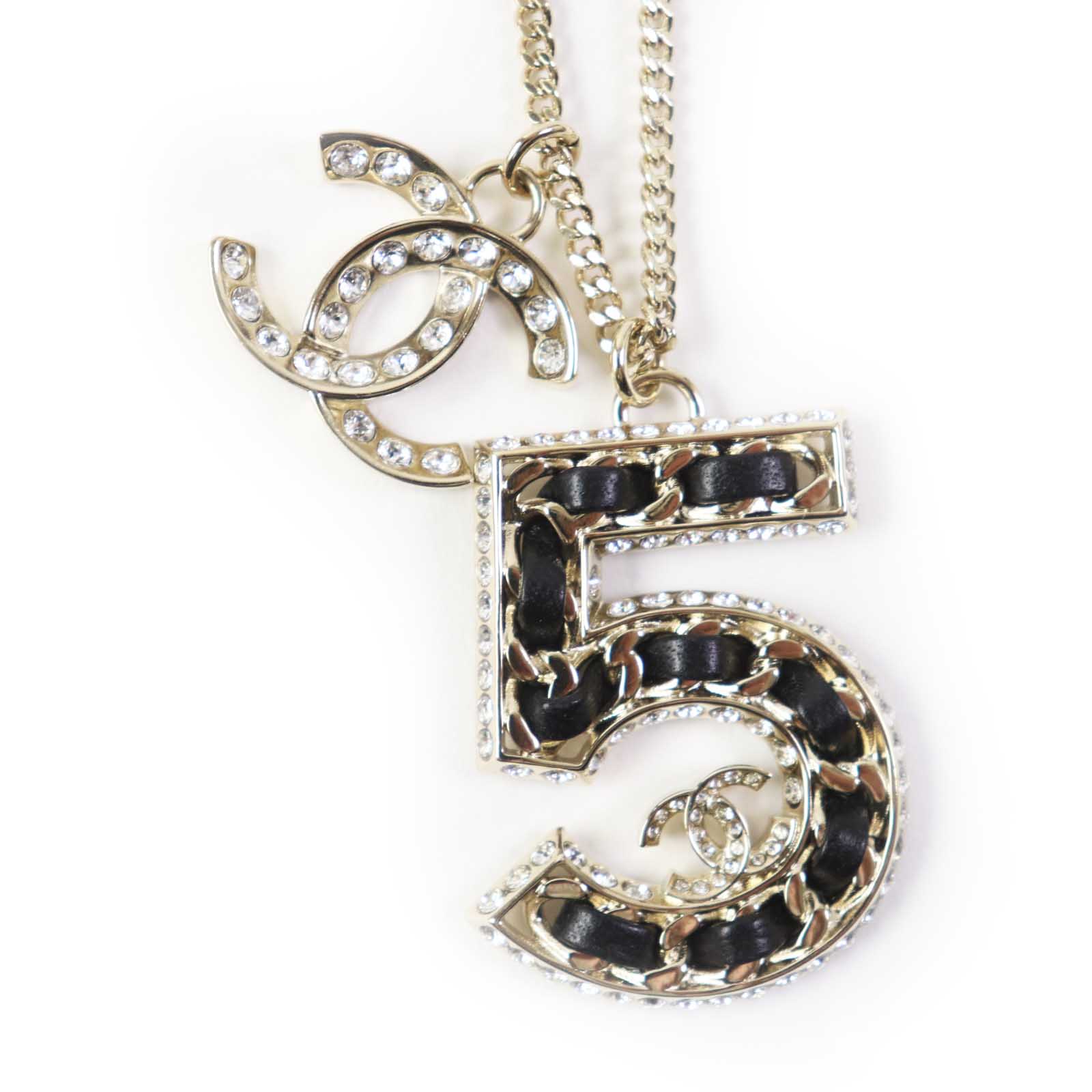 Chanel No.5 COCO Mark Necklace Gold