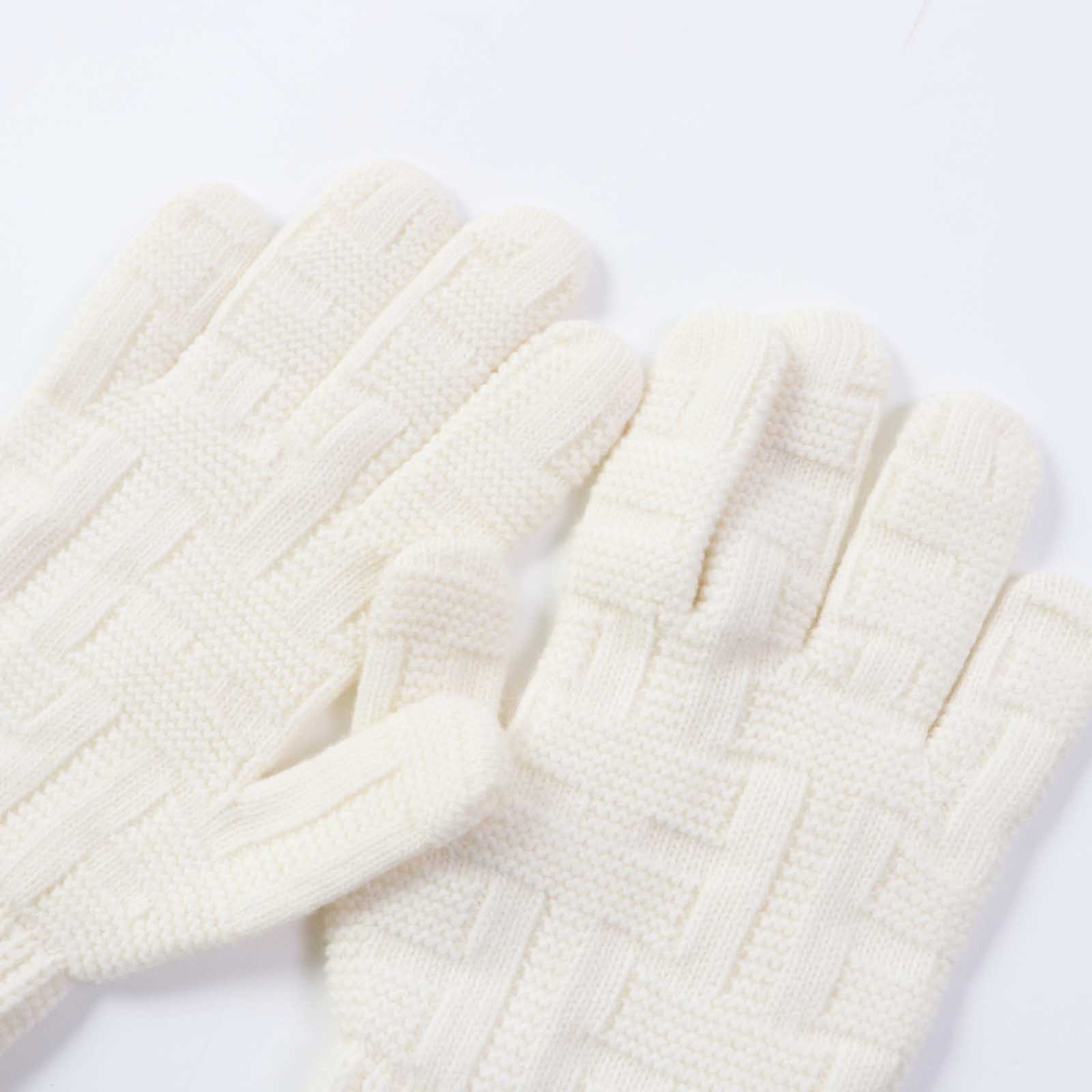 Hermes Wool H Pattern Knit Gloves M