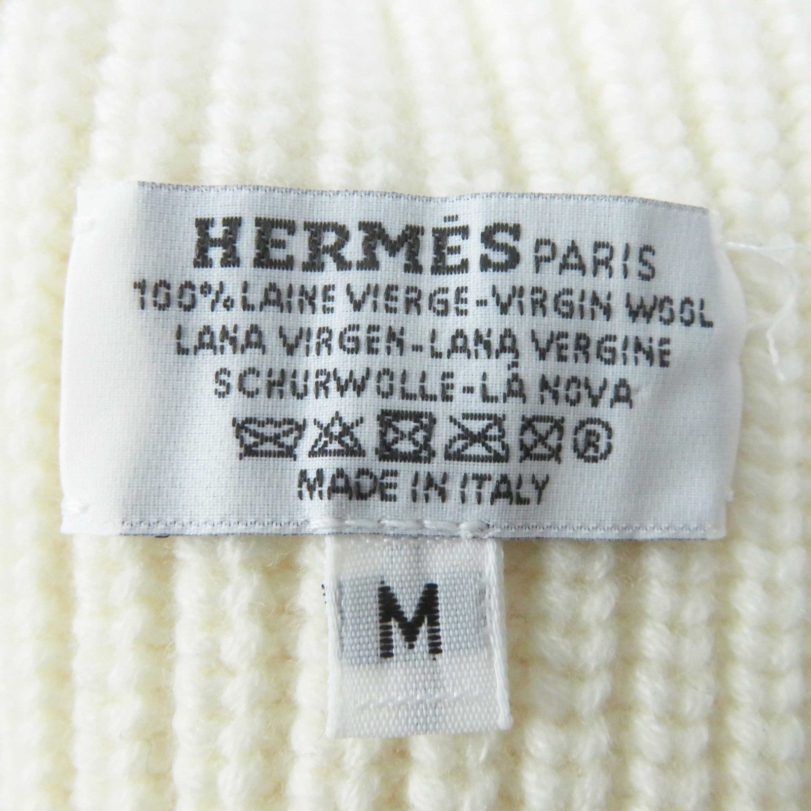 Hermes Wool H Pattern Knit Gloves M