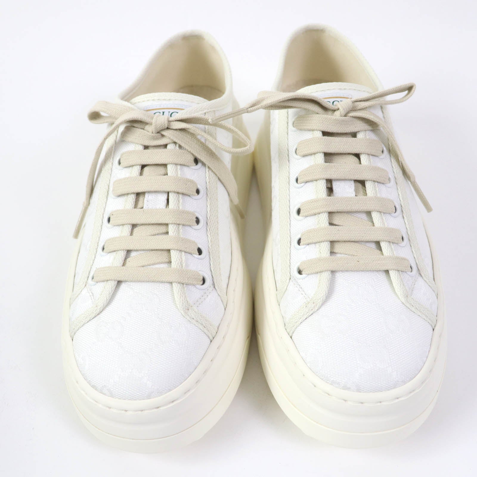 GUCCI Tennis 1977 GG Canvas Sneakers White 39.5