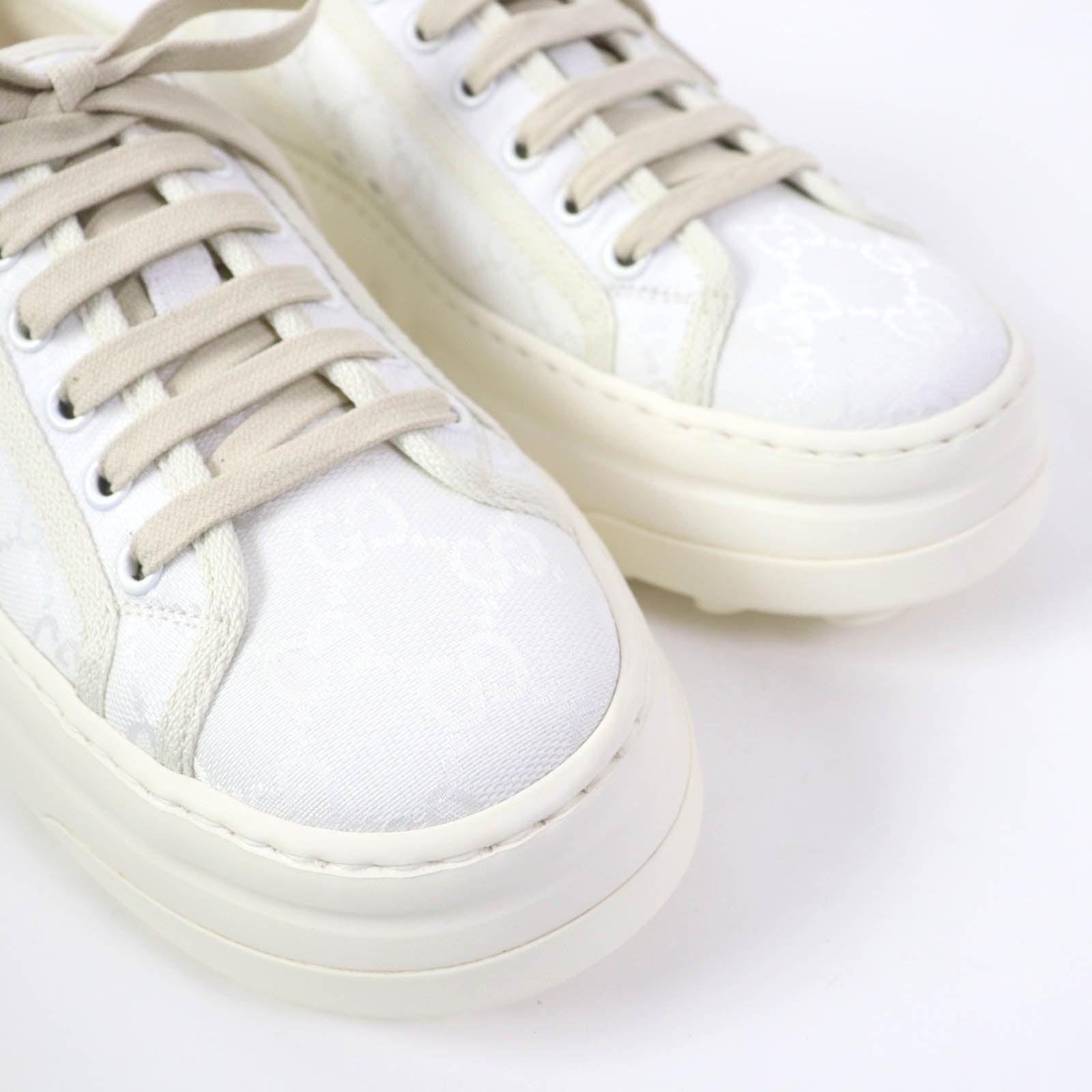 GUCCI Tennis 1977 GG Canvas Sneakers White 39.5