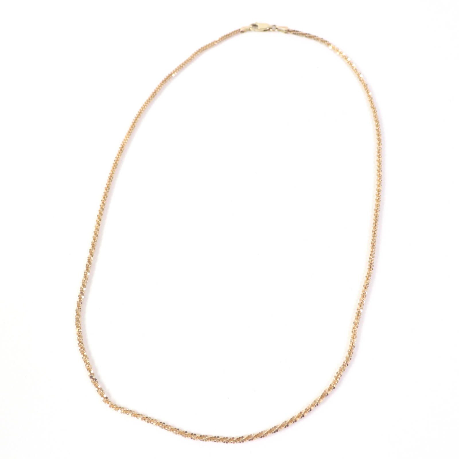 Yellow Gold K10YG Twisted Sparkle Necklace