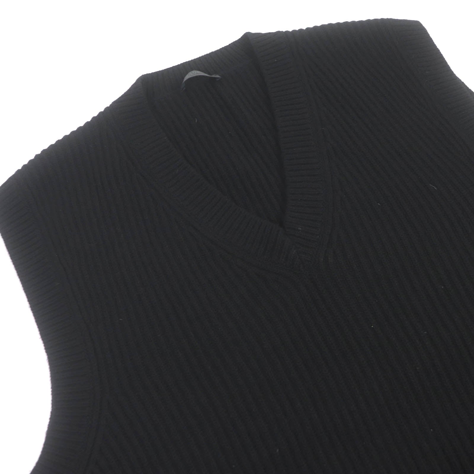 Prada Wool Cashmere Oversized V-Neck Knit Black